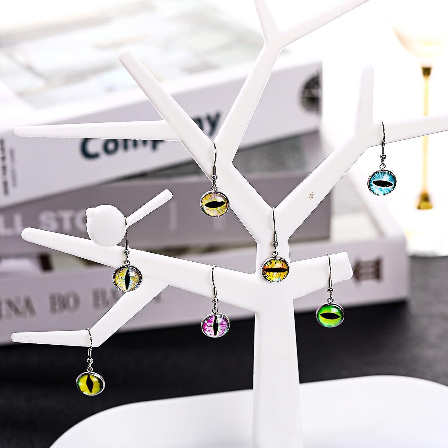 Hicarer 50 Piezas Ganchos de Alambre y Cabochones de Vidrio 12mm