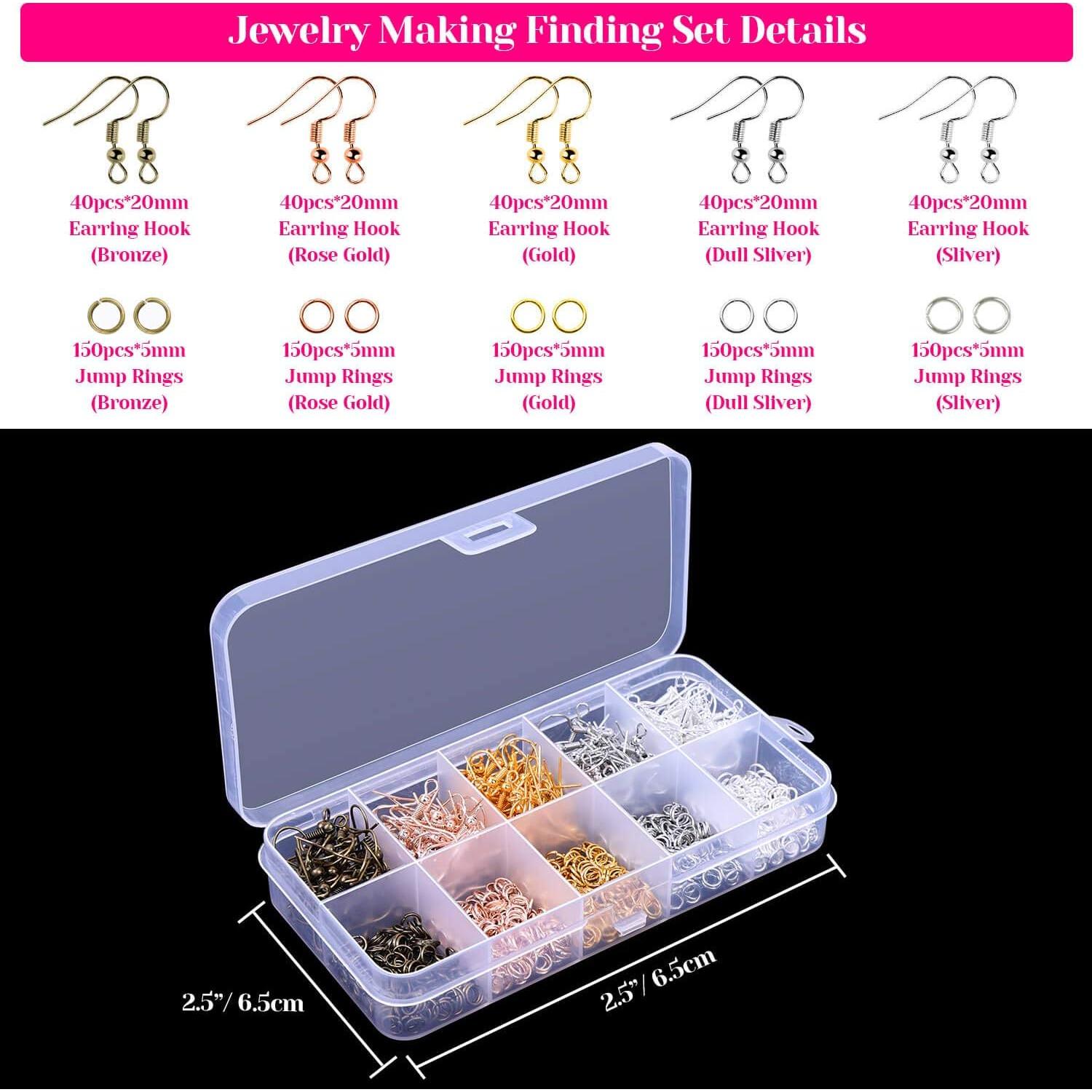 Kit de Fabricación de Pendientes Paxcoo 1350 Piezas con Ganchos y Herramientas