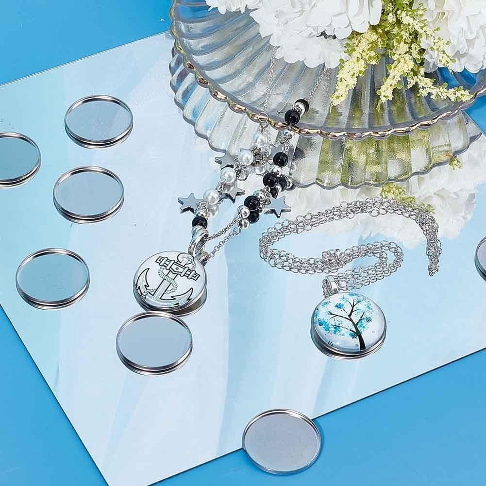 Bandejas de Cabochón Redondas 60 Pcs SUNNYCLUE Acero Inoxidable 25mm