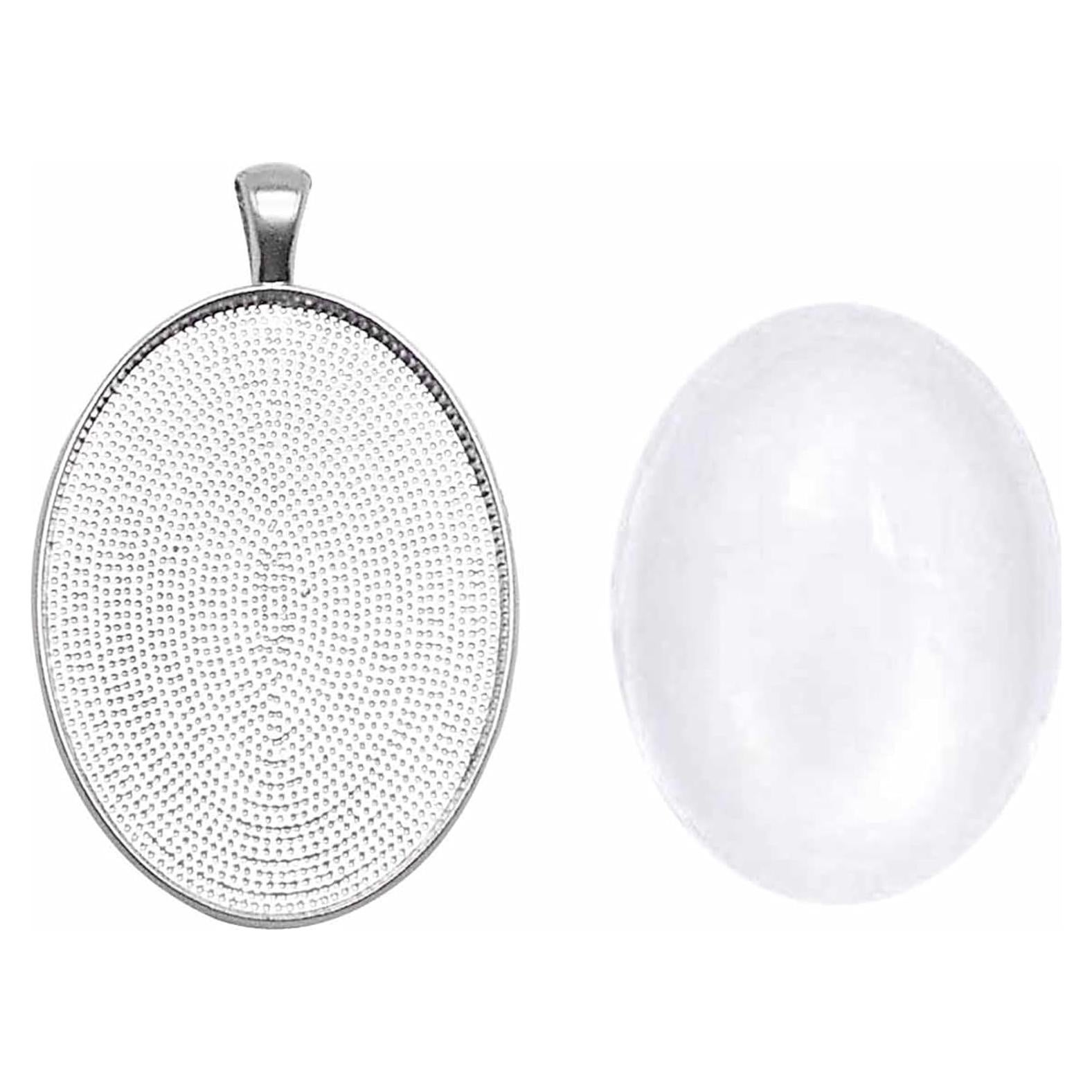 Sets de Bezel Colgante Plata Julie Wang 10 Piezas 40x30mm