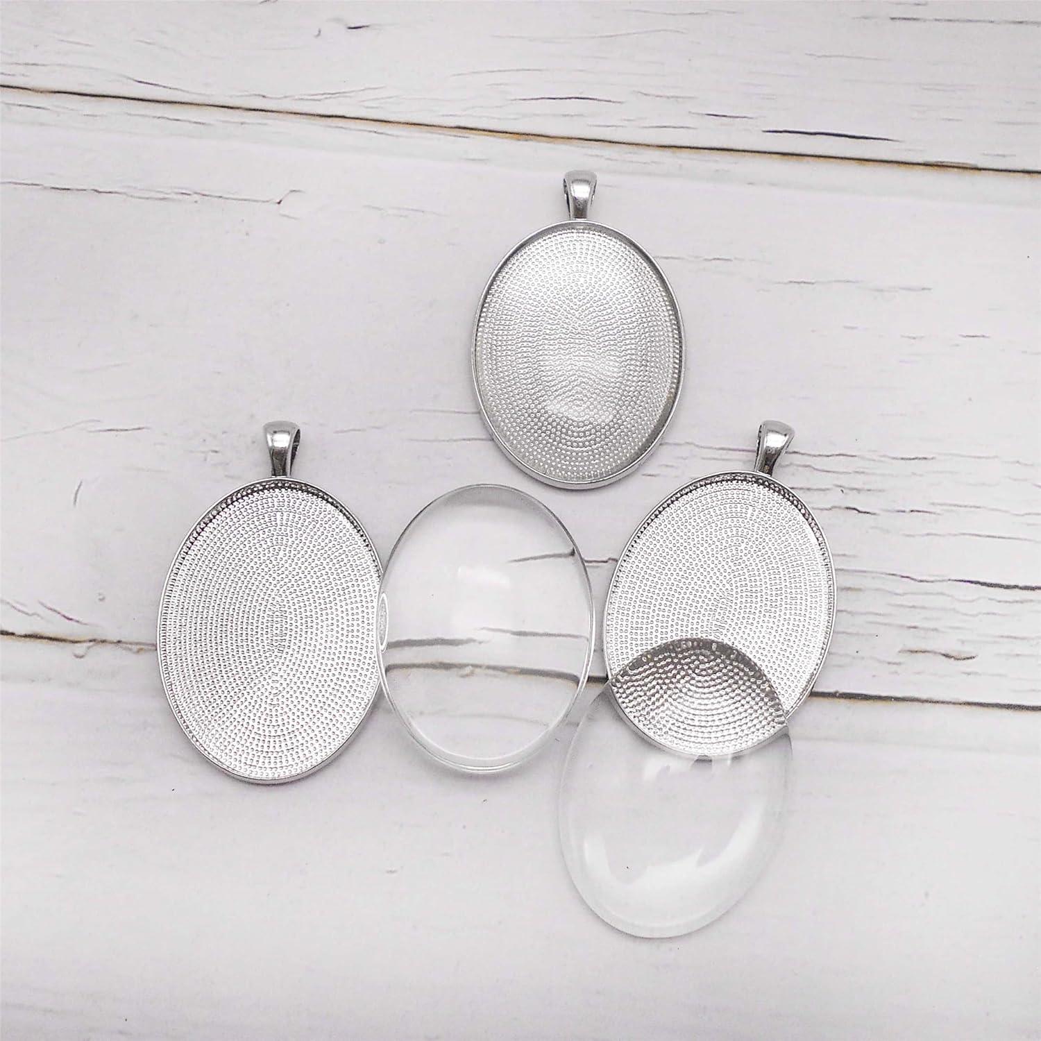 Sets de Bezel Colgante Plata Julie Wang 10 Piezas 40x30mm