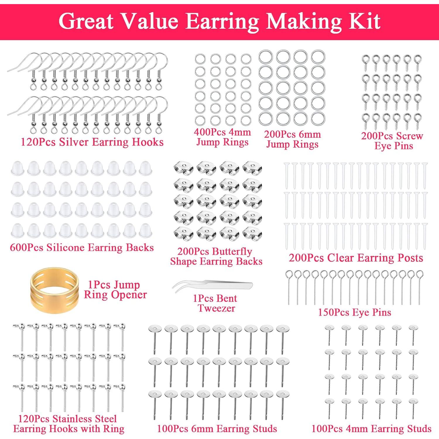 Kit de Fabricación de Pendientes Cludoo - 2393 Piezas Hipoalergénicas