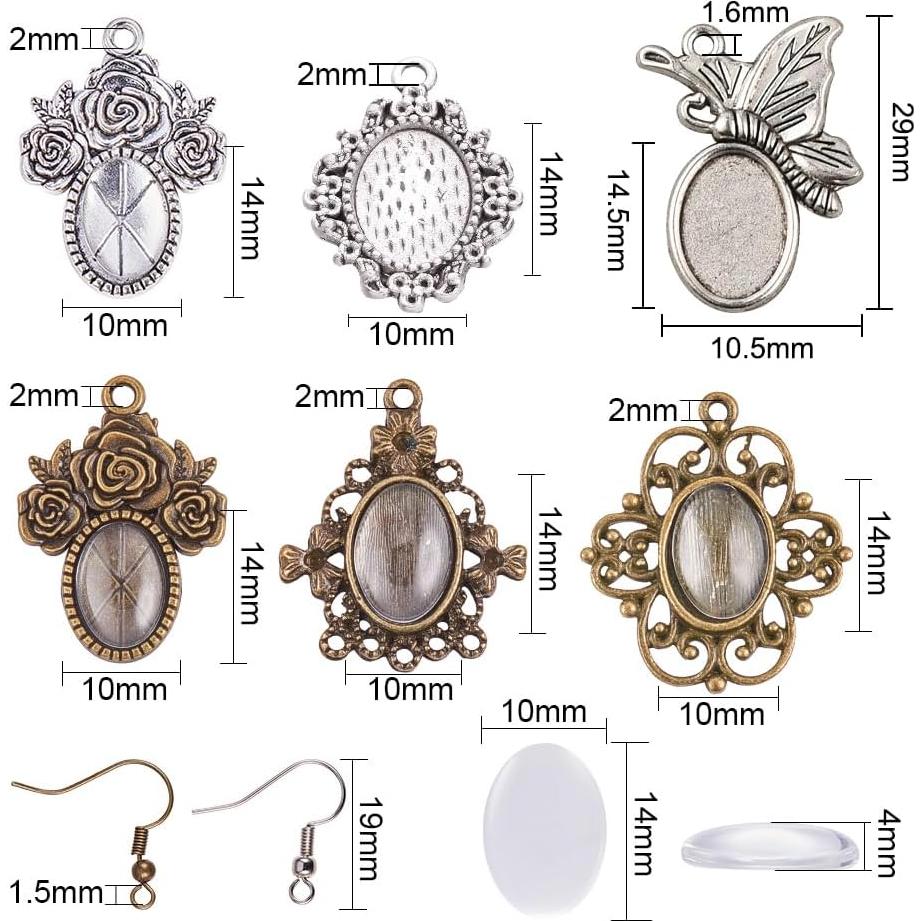 Kit de Pendientes DIY PH PandaHall 92 Piezas 3 Estilos