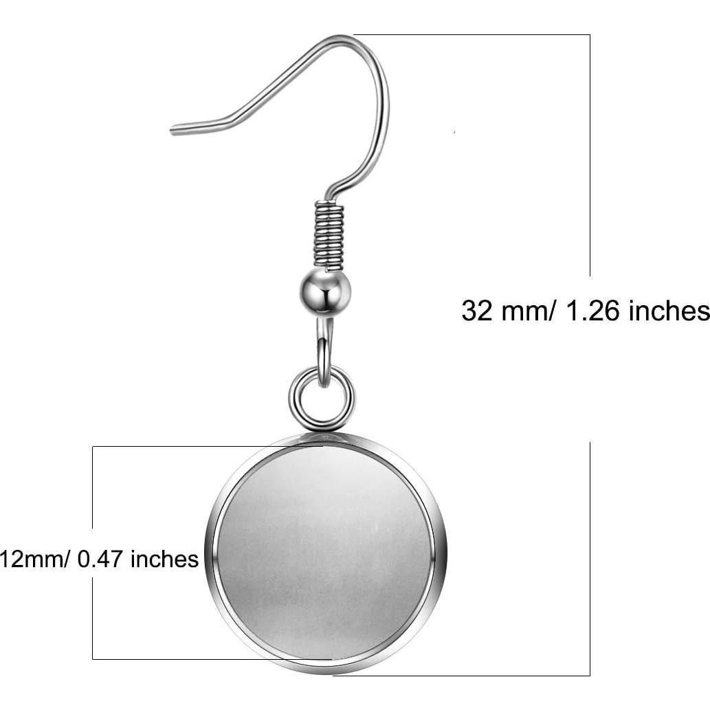 Ganchos de Alambre para Pendientes LANBEIDE 40 Paquetes 12mm Plata