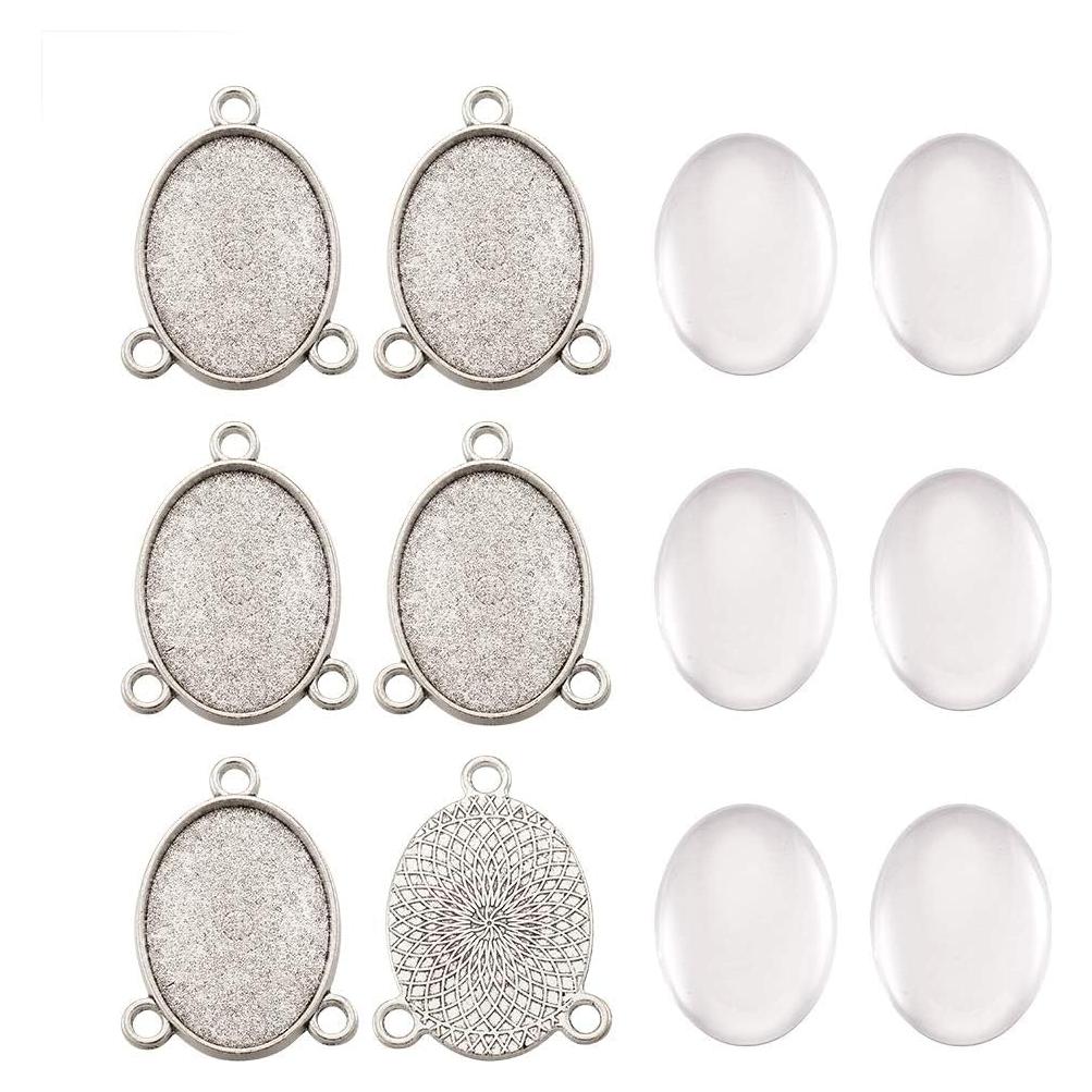 Conjuntos de Bandejas de Colgante FASHEWELRY 6 Piezas 25x18mm