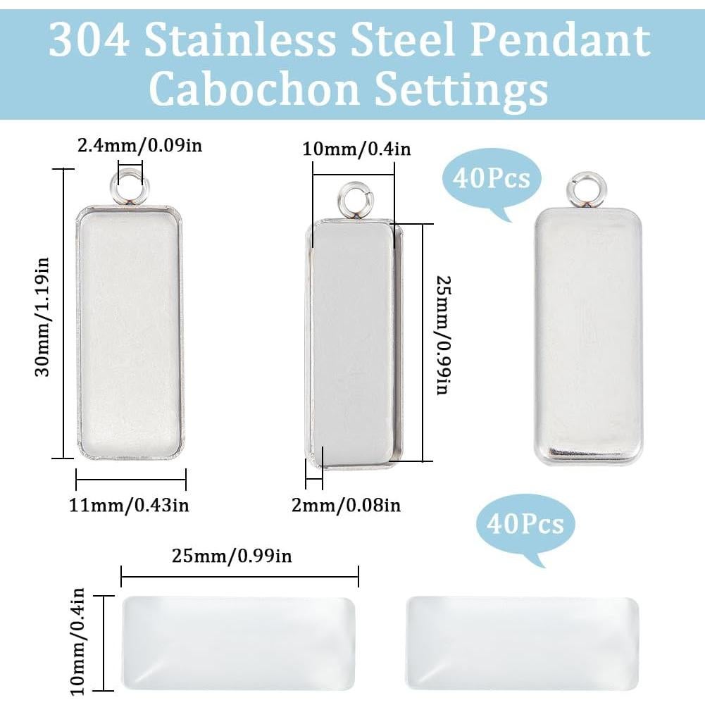 Bandejas para Colgantes SUNNYCLUE 80 Piezas Acero Inoxidable