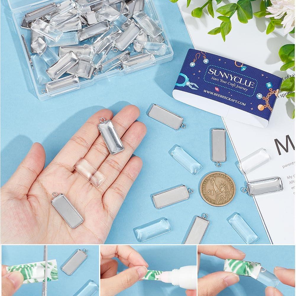 Bandejas para Colgantes SUNNYCLUE 80 Piezas Acero Inoxidable