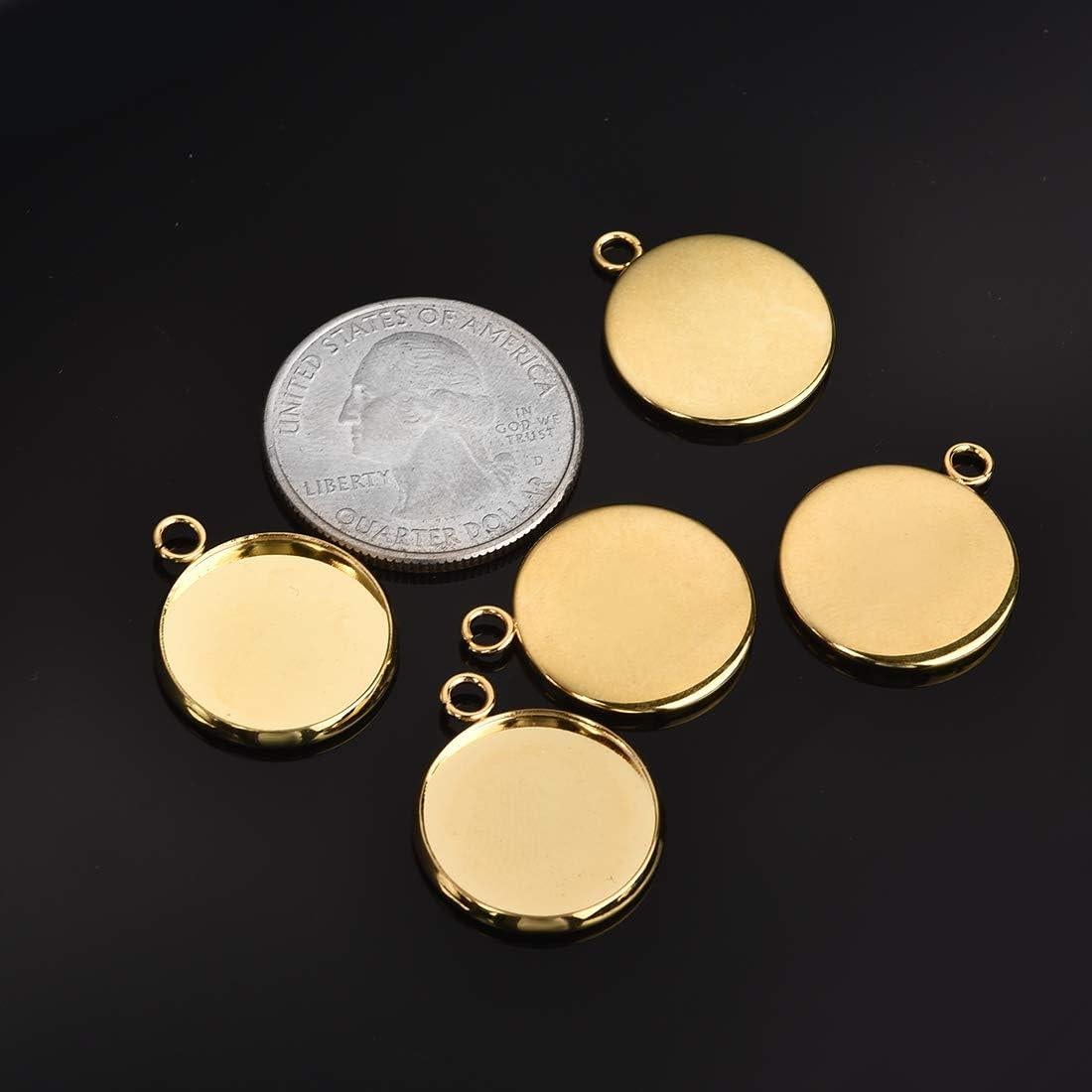 Bandejas de Colgante de Acero Inoxidable LANBEIDE 16mm Dorado - 20 Piezas