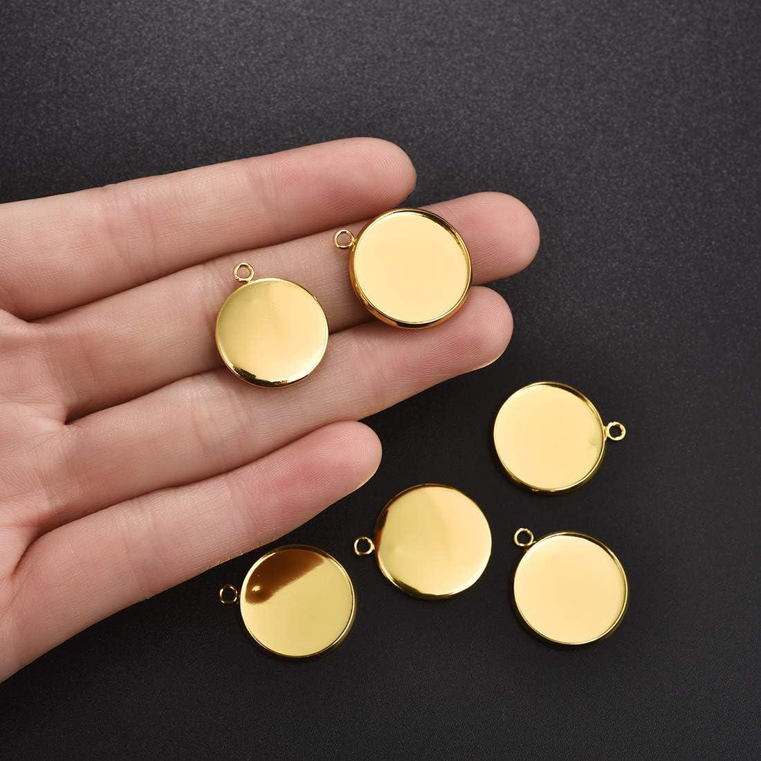 Bandejas de Colgante de Acero Inoxidable LANBEIDE 16mm Dorado - 20 Piezas