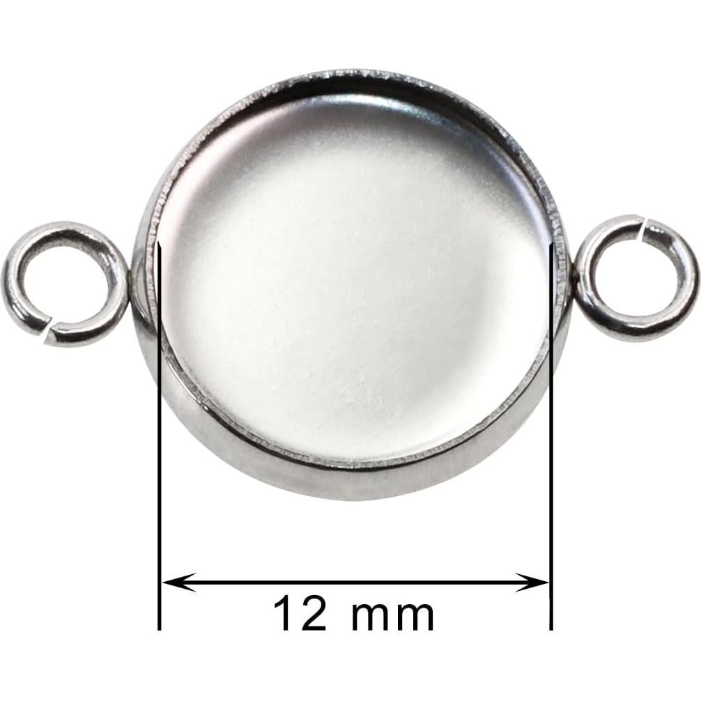 Conectores de Bandeja Redonda Shapenty 50PCS Acero Inoxidable 12mm