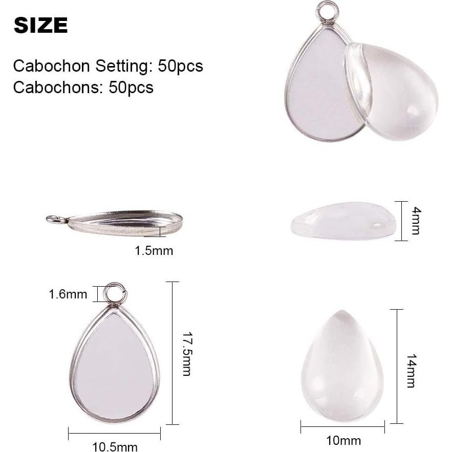 Kit de 100 Bandejas Bezel PH PandaHall para Joyas DIY