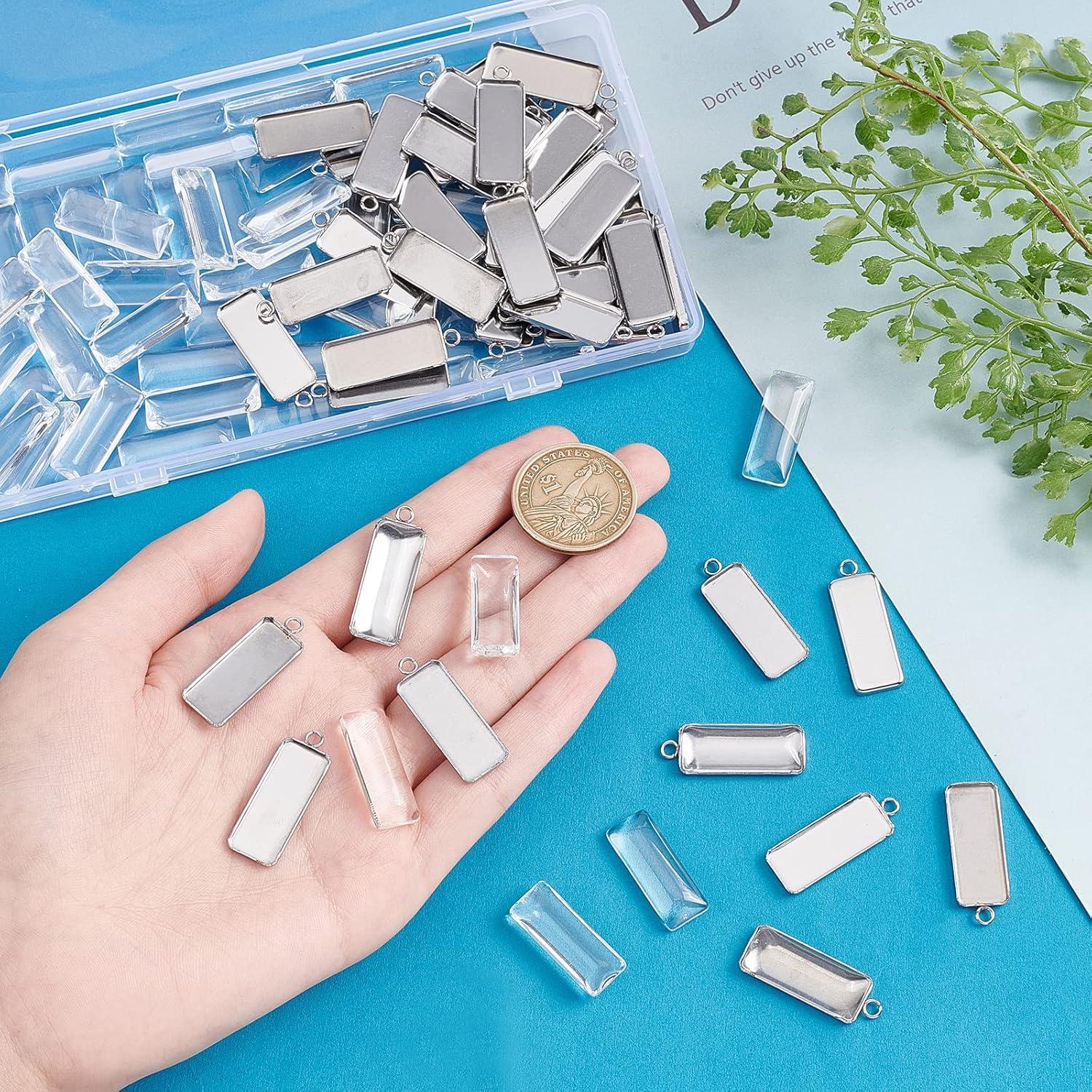 Bandejas Colgantes de Acero Inoxidable PH PandaHall 50pcs 10x25mm