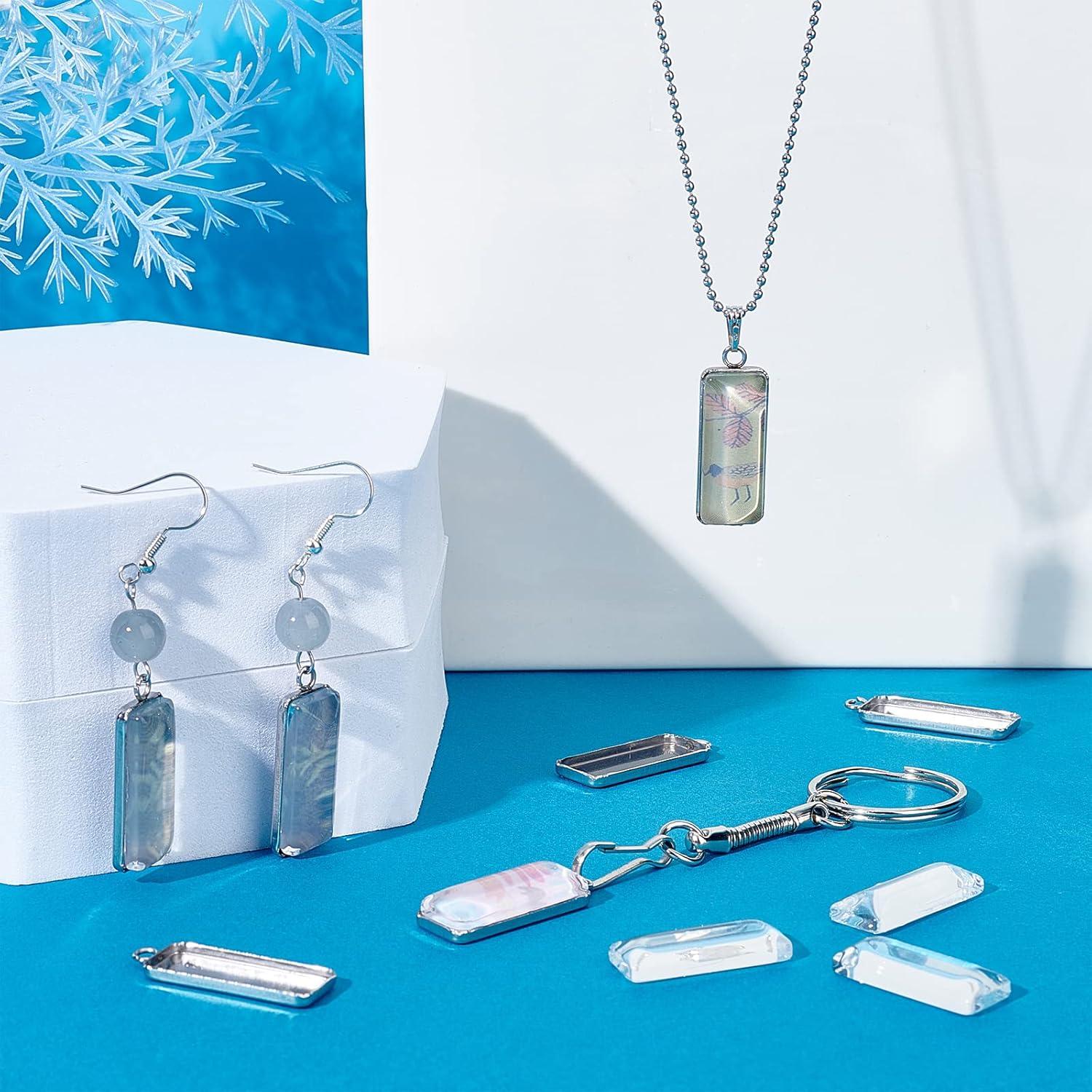 Bandejas Colgantes de Acero Inoxidable PH PandaHall 50pcs 10x25mm