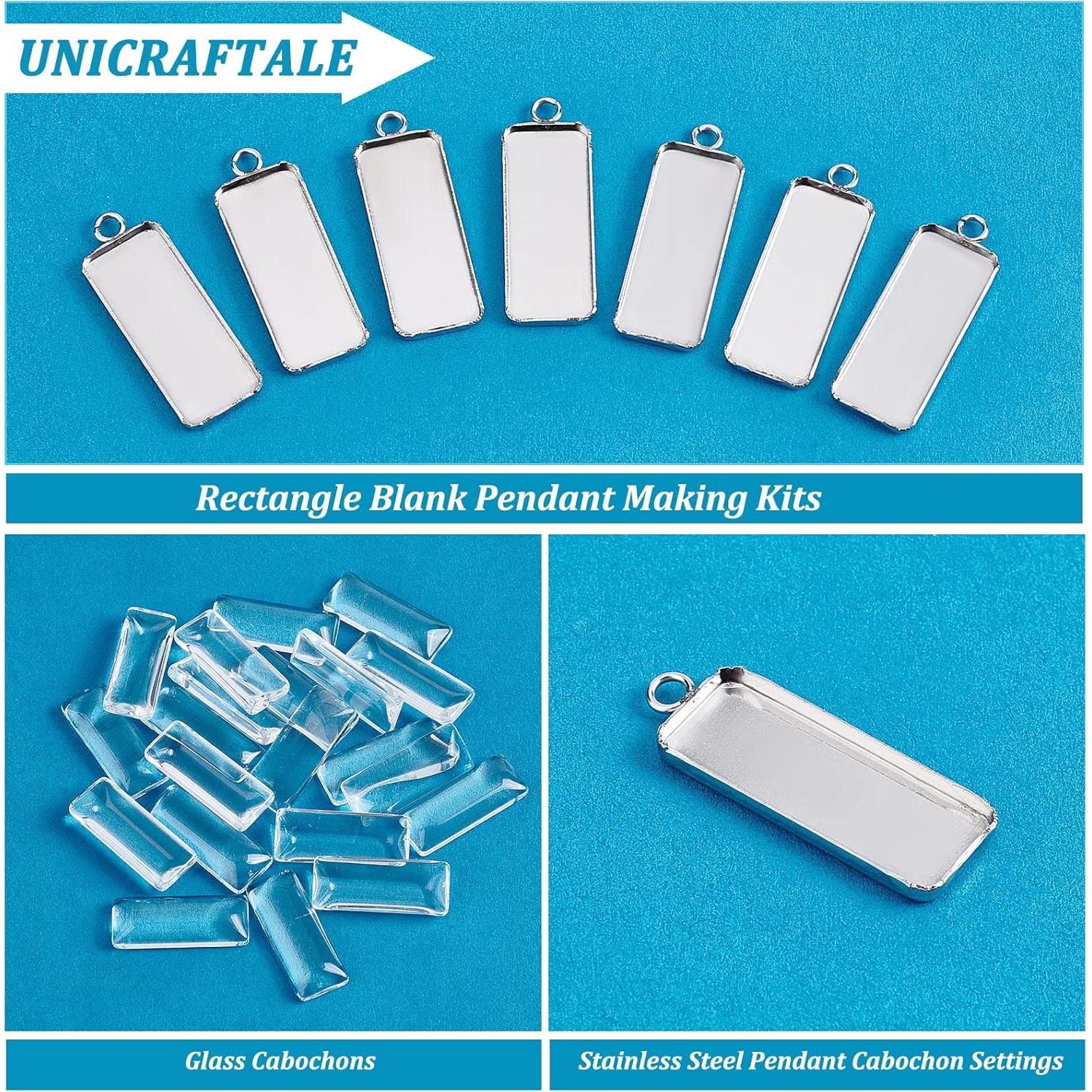 Bandejas Colgantes de Acero Inoxidable PH PandaHall 50pcs 10x25mm