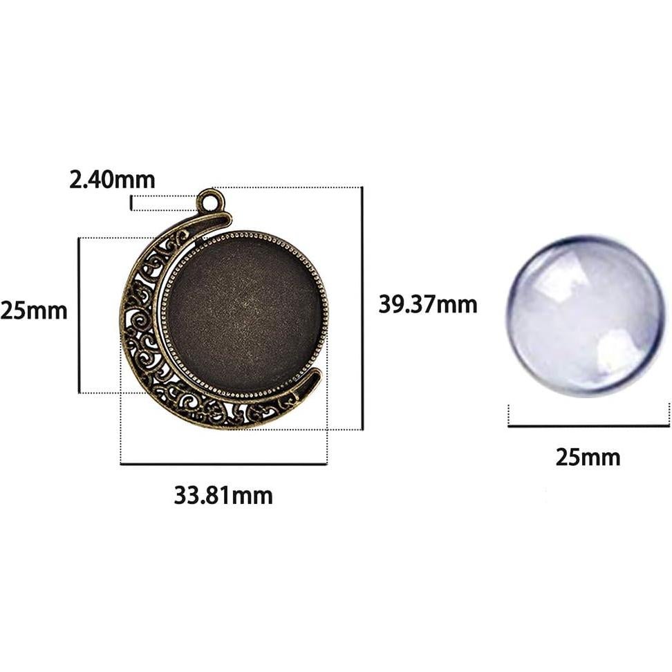 Kit de Manualidades DIY DROLE - 60 Piezas Trays Colgantes 25mm