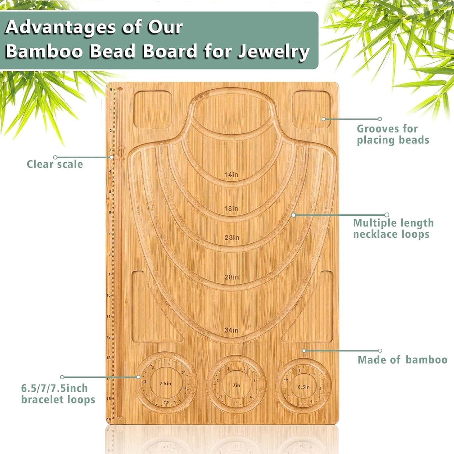 Tablero de cuentas de bambú Adrattnay 43 x 29 cm para joyas