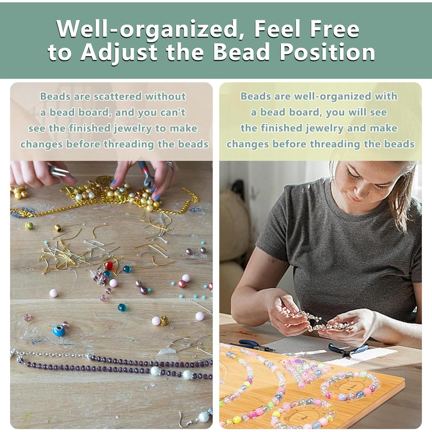 Tablero de cuentas de bambú Adrattnay 43 x 29 cm para joyas