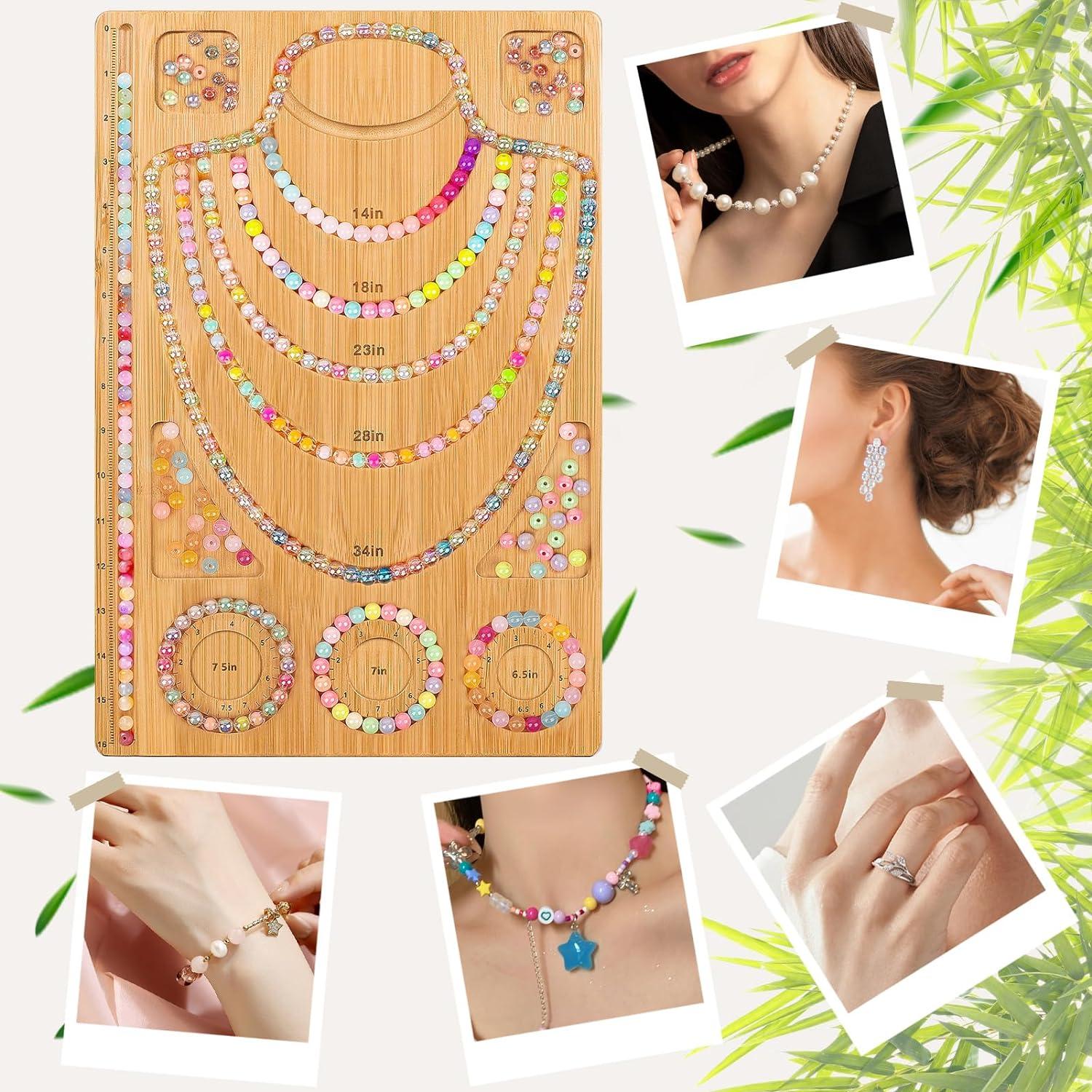 Tablero de cuentas de bambú Adrattnay 43 x 29 cm para joyas