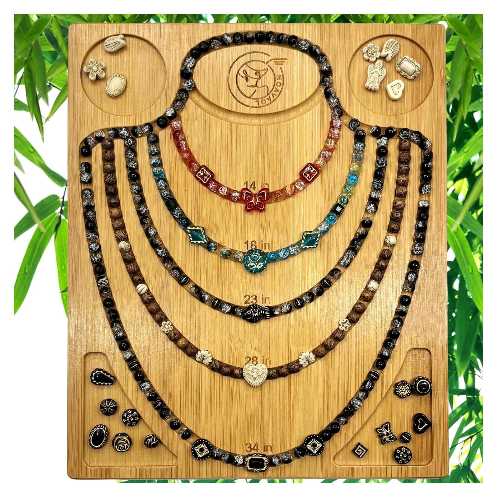 Tablero de cuentas de bambú NOAVAOL 32.06x26.92 cm DIY joyas