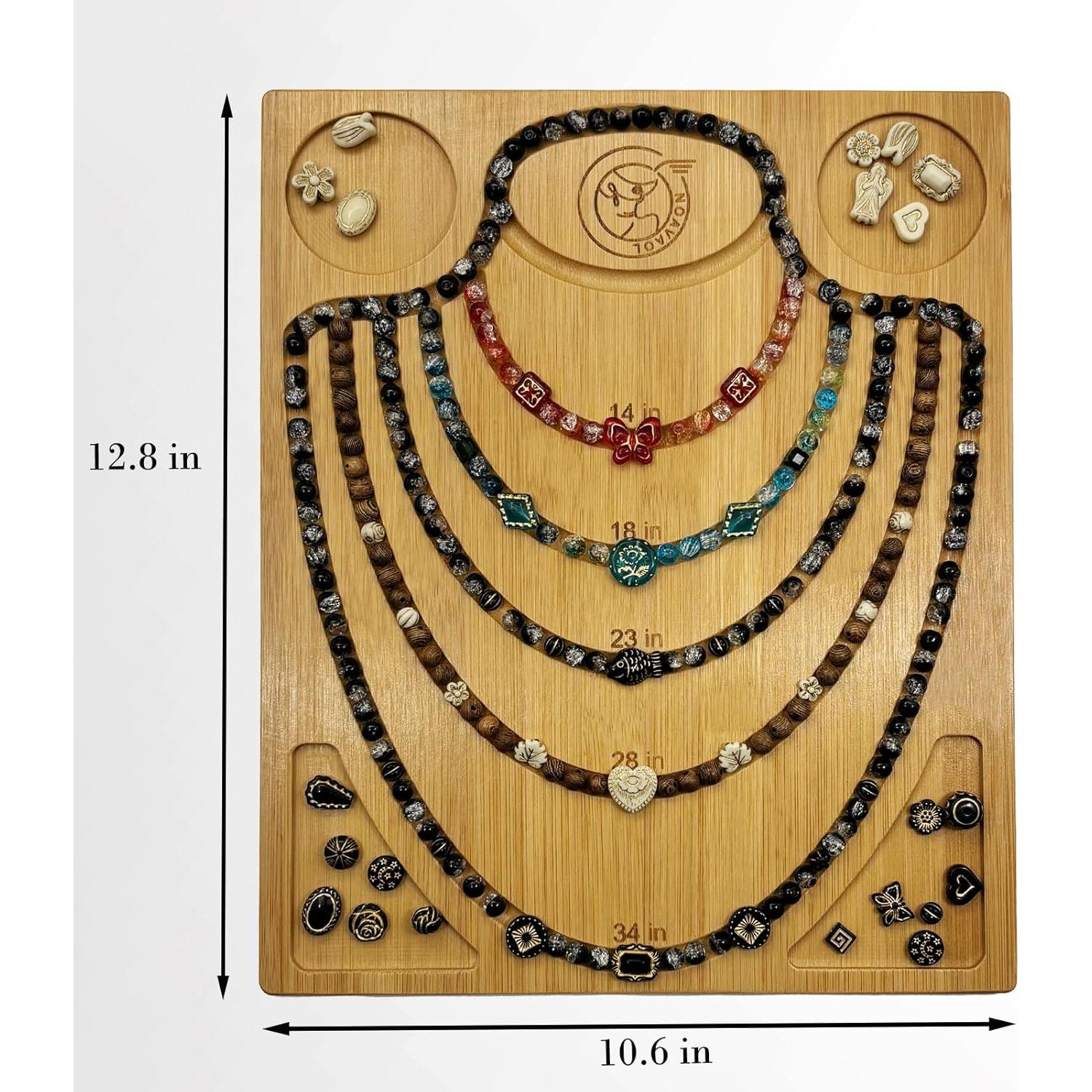 Tablero de cuentas de bambú NOAVAOL 32.06x26.92 cm DIY joyas