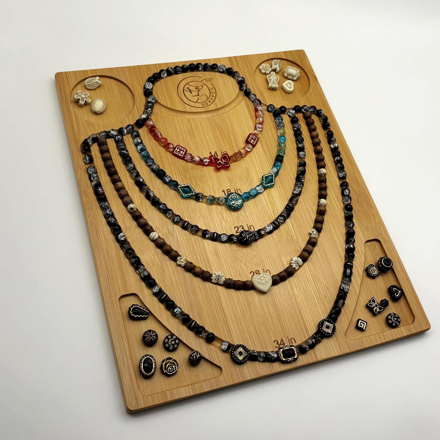 Tablero de cuentas de bambú NOAVAOL 32.06x26.92 cm DIY joyas