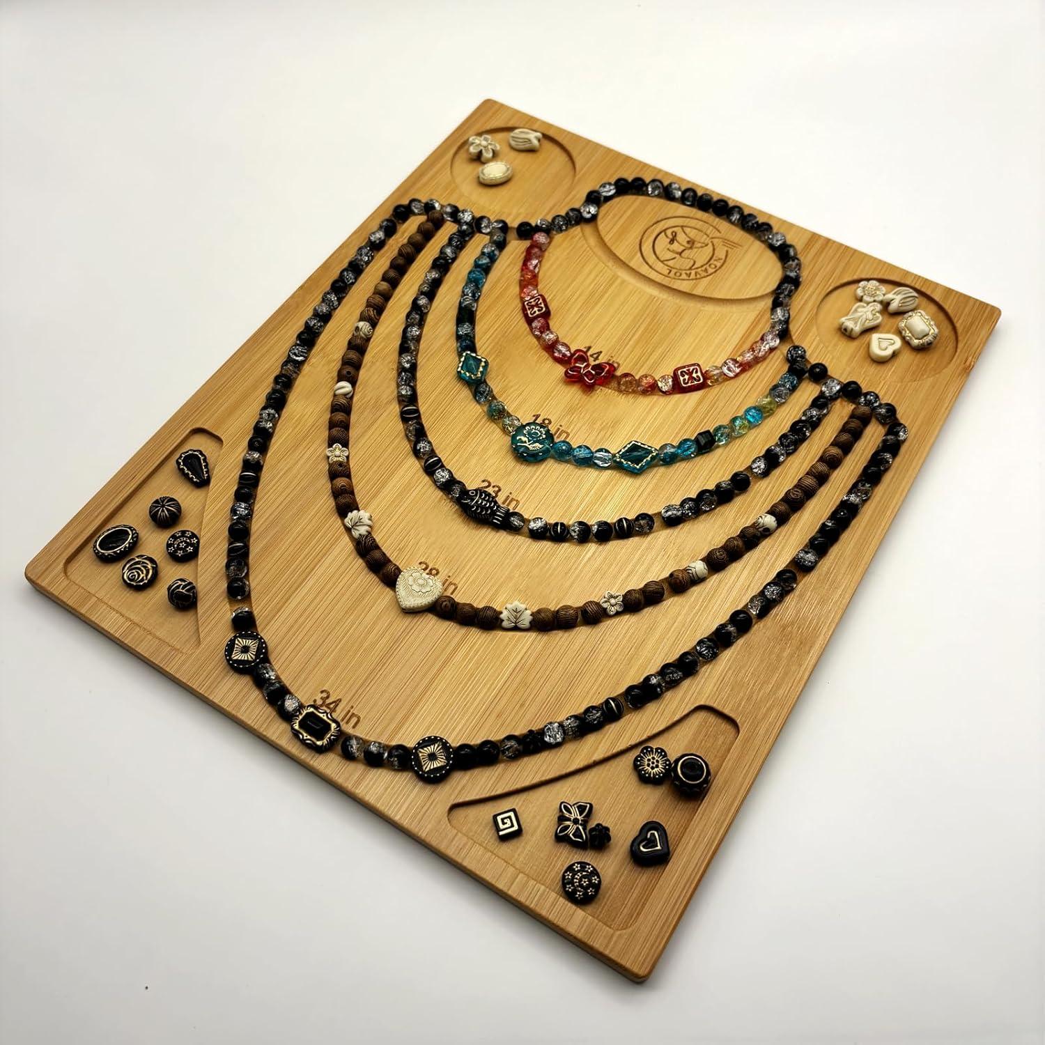 Tablero de cuentas de bambú NOAVAOL 32.06x26.92 cm DIY joyas