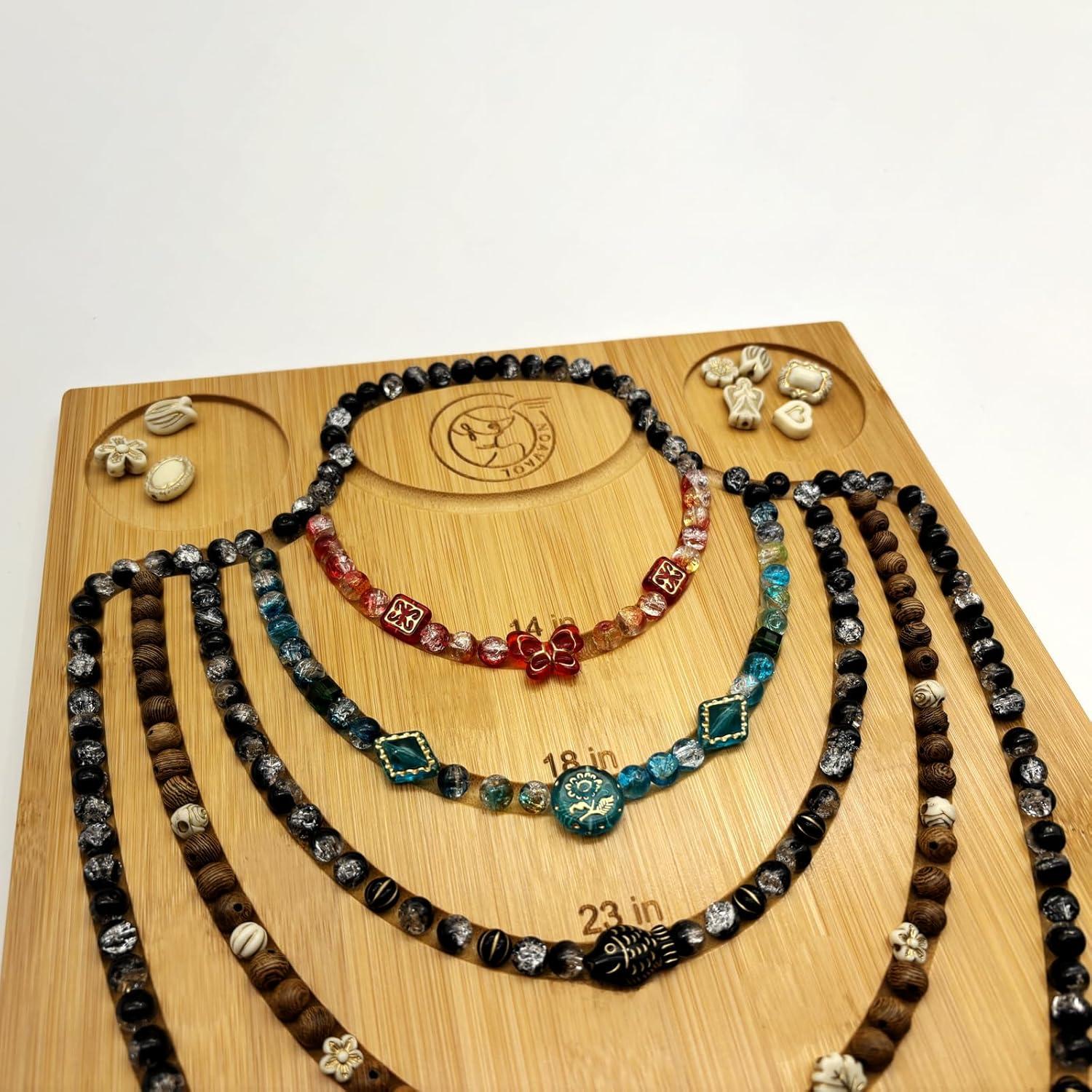 Tablero de cuentas de bambú NOAVAOL 32.06x26.92 cm DIY joyas