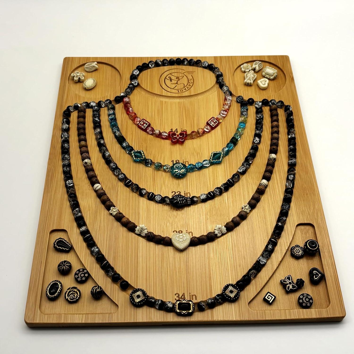 Tablero de cuentas de bambú NOAVAOL 32.06x26.92 cm DIY joyas