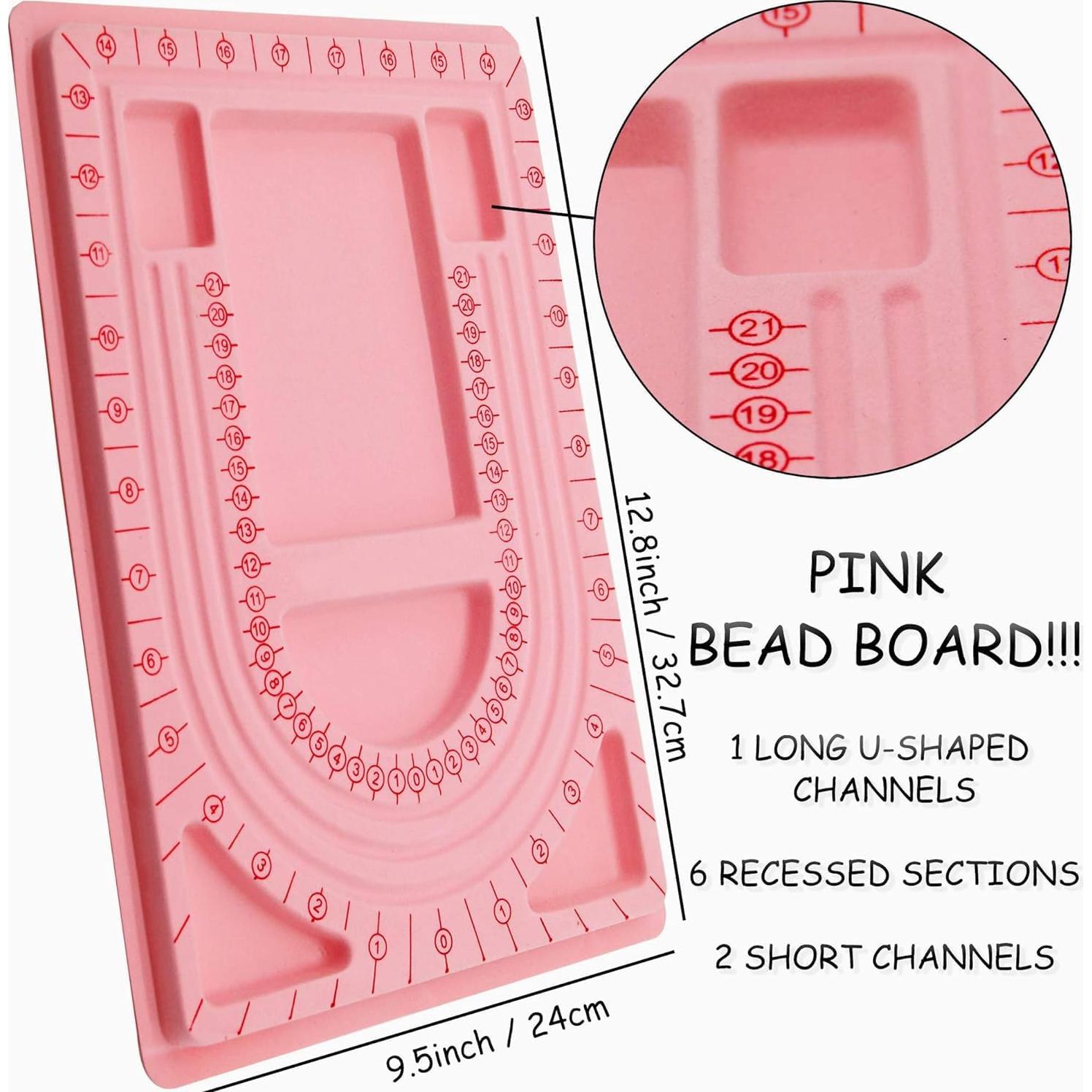 Tablero de Perlas H&W Rosa 32.7x24 cm para Joyería DIY