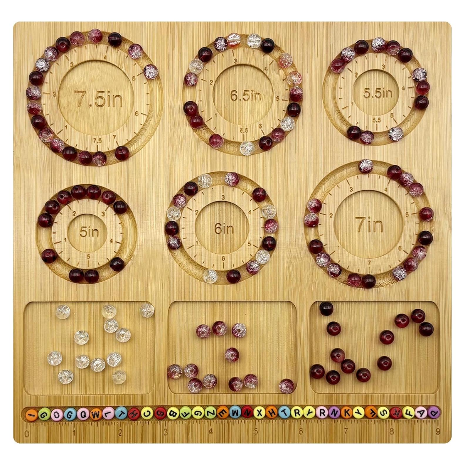 Tablero de cuentas de bambú Petoysoso 24.9x23.8 cm DIY