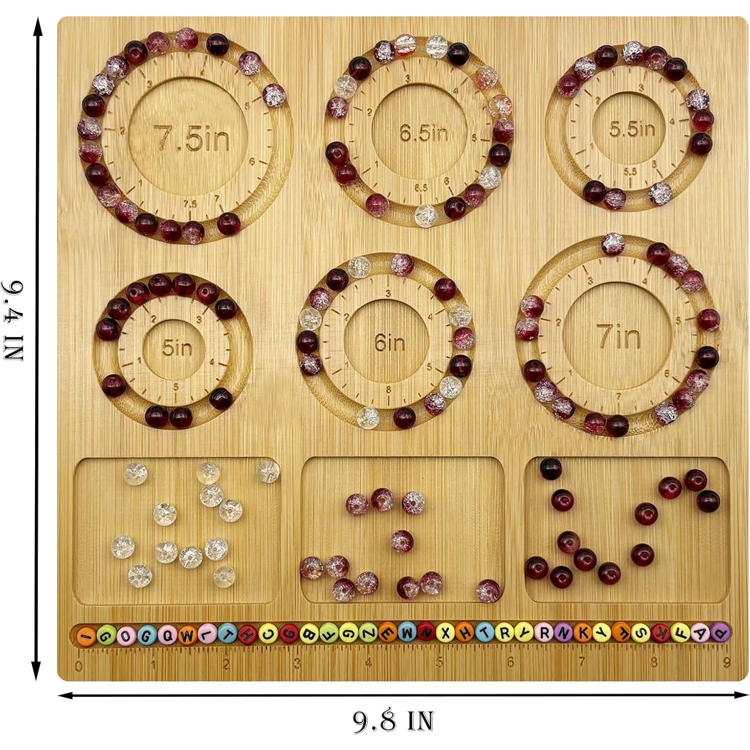 Tablero de cuentas de bambú Petoysoso 24.9x23.8 cm DIY