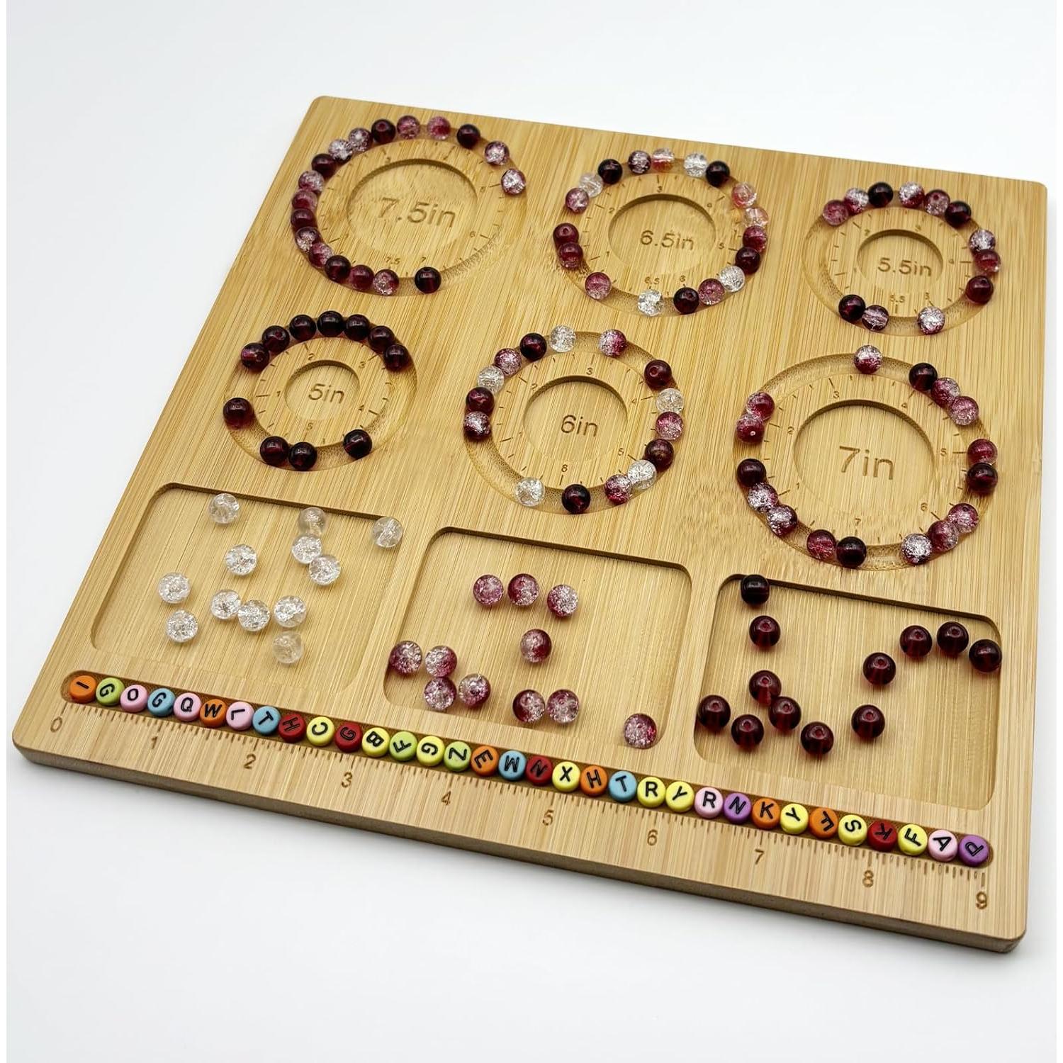 Tablero de cuentas de bambú Petoysoso 24.9x23.8 cm DIY