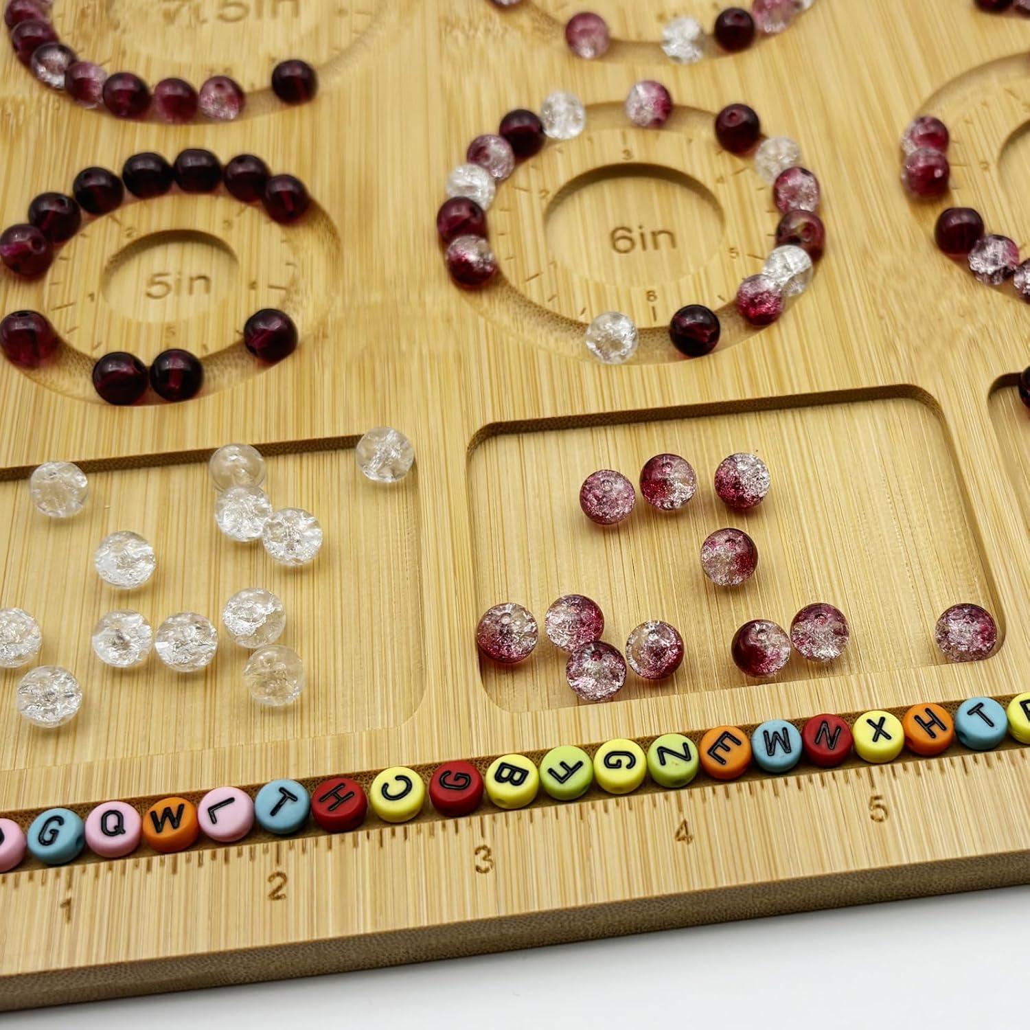 Tablero de cuentas de bambú Petoysoso 24.9x23.8 cm DIY