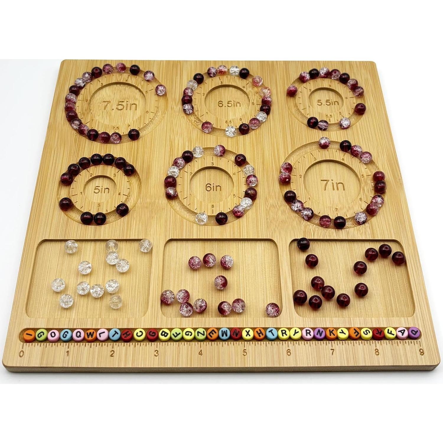 Tablero de cuentas de bambú Petoysoso 24.9x23.8 cm DIY