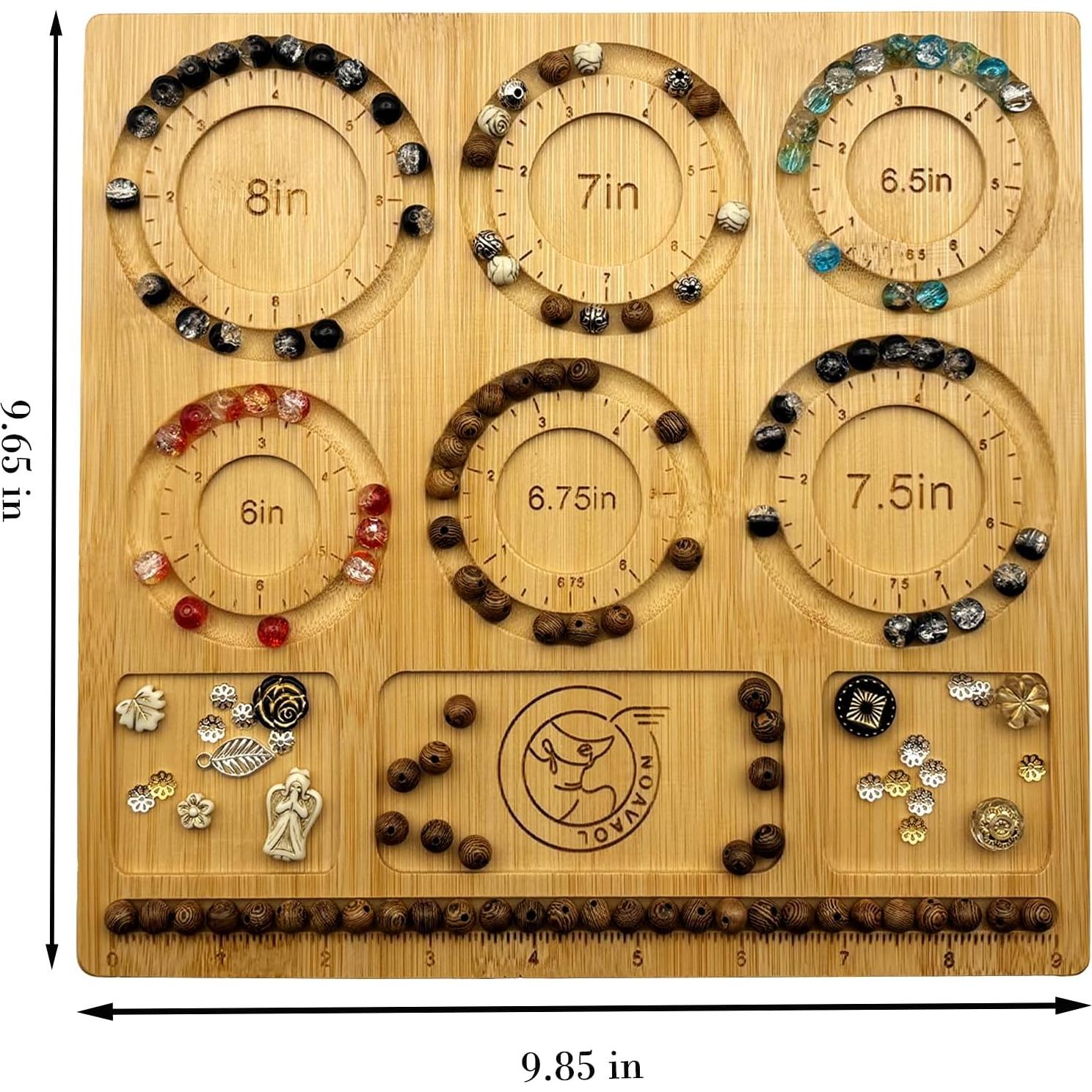 Tablero de Cuentas NOAVAOL de Bambú para Joyería DIY 25x24cm