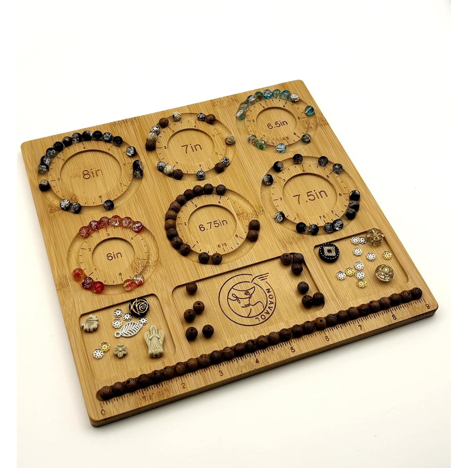 Tablero de Cuentas NOAVAOL de Bambú para Joyería DIY 25x24cm