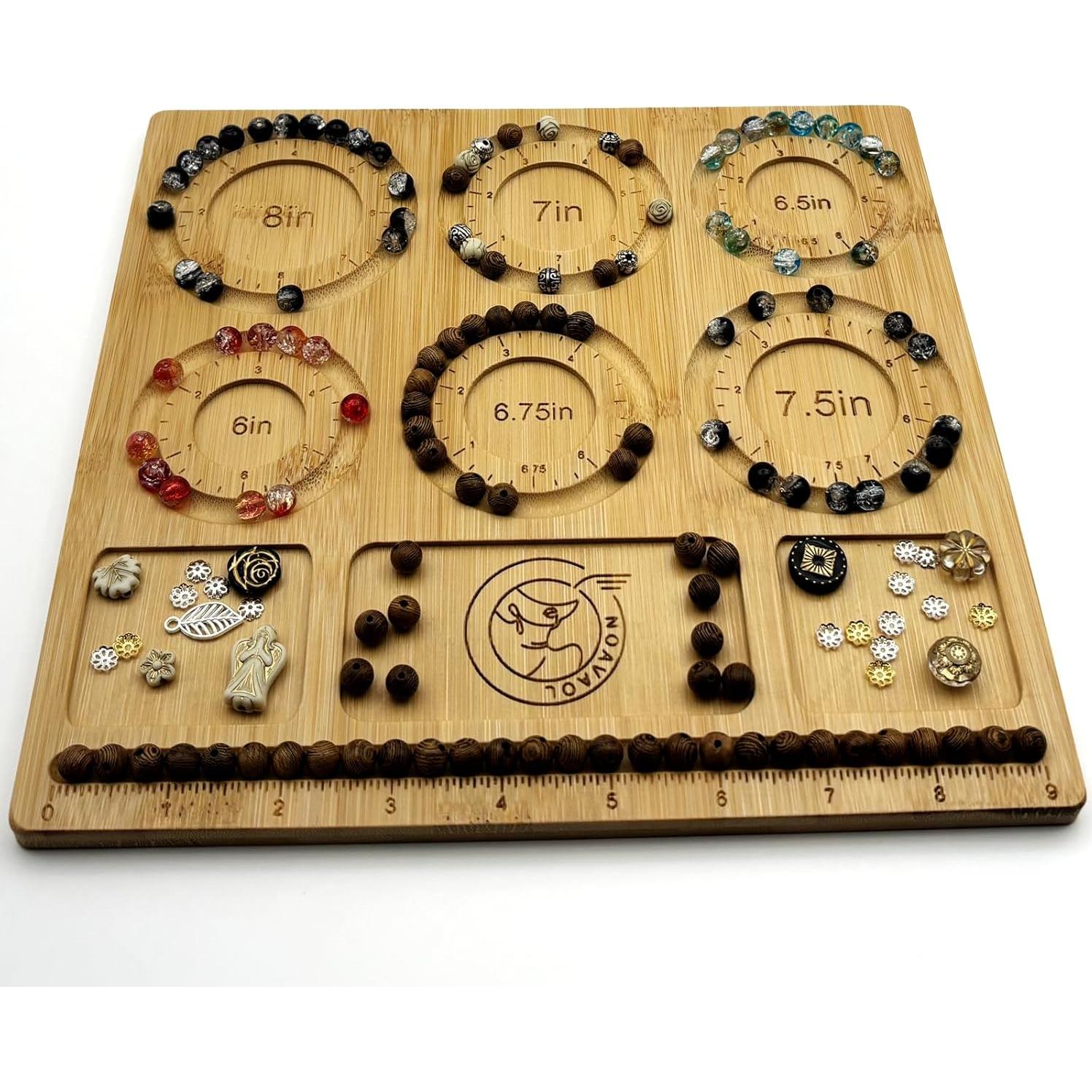 Tablero de Cuentas NOAVAOL de Bambú para Joyería DIY 25x24cm