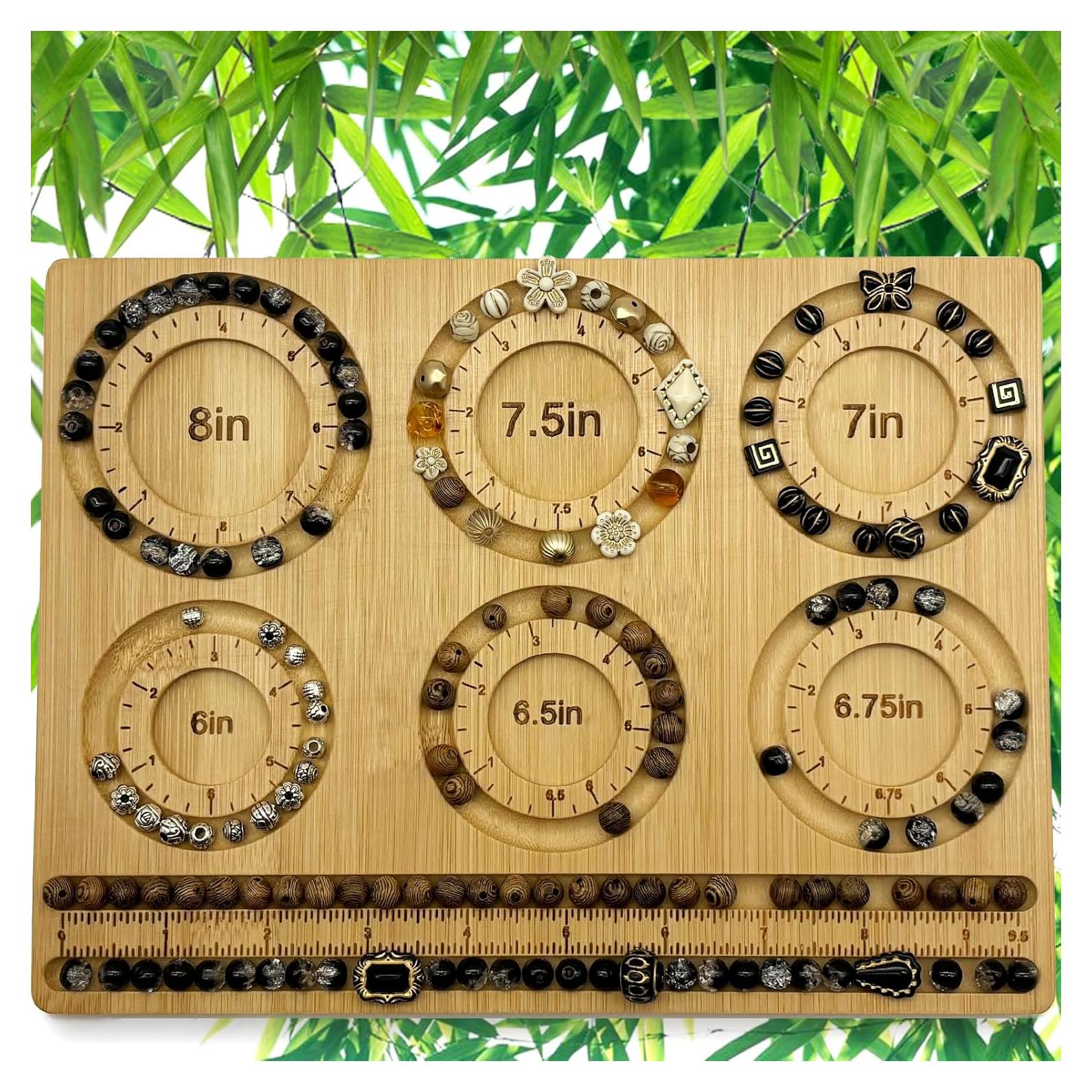 Tablero de cuentas NOAVAOL de bambú para joyería DIY 26x19cm