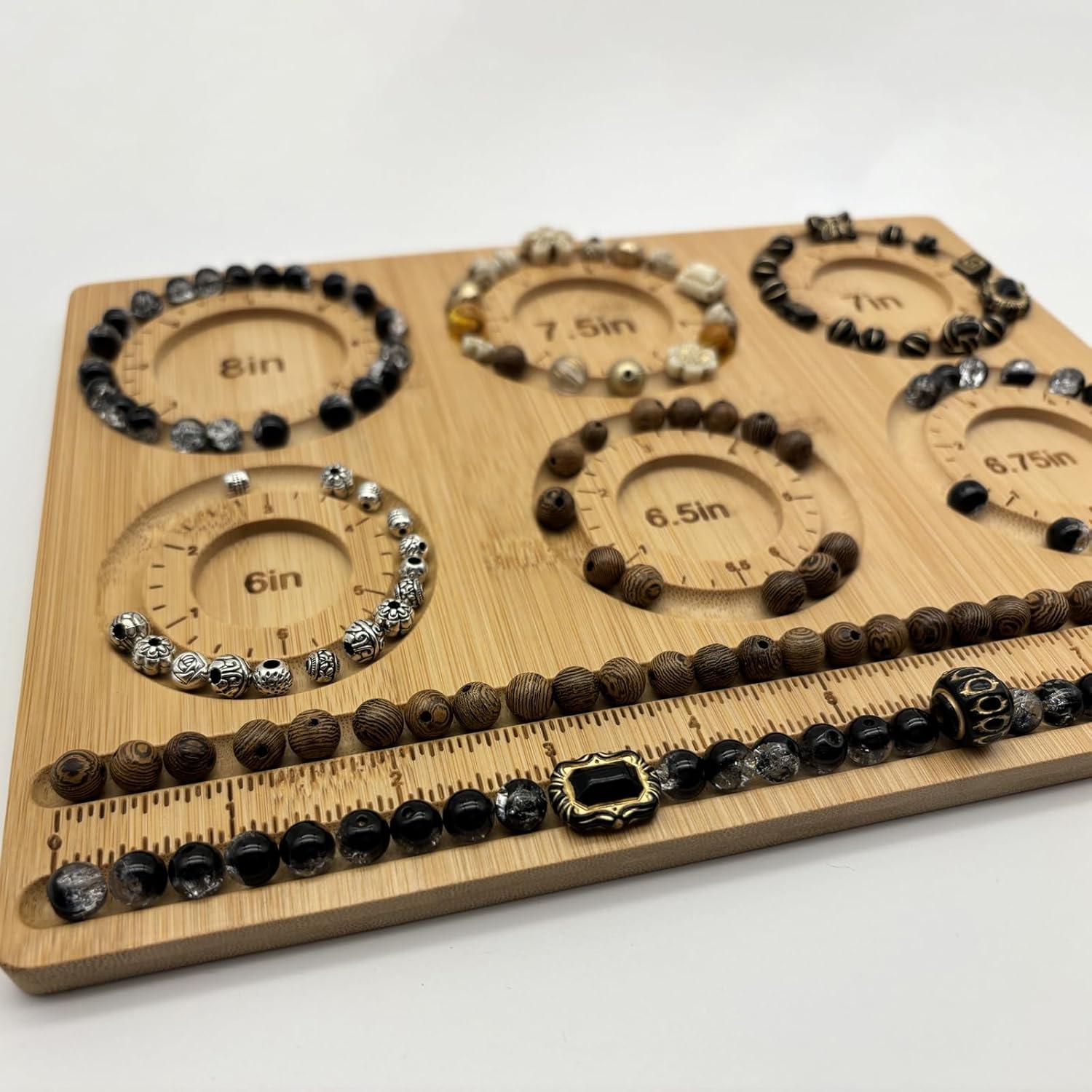 Tablero de cuentas NOAVAOL de bambú para joyería DIY 26x19cm