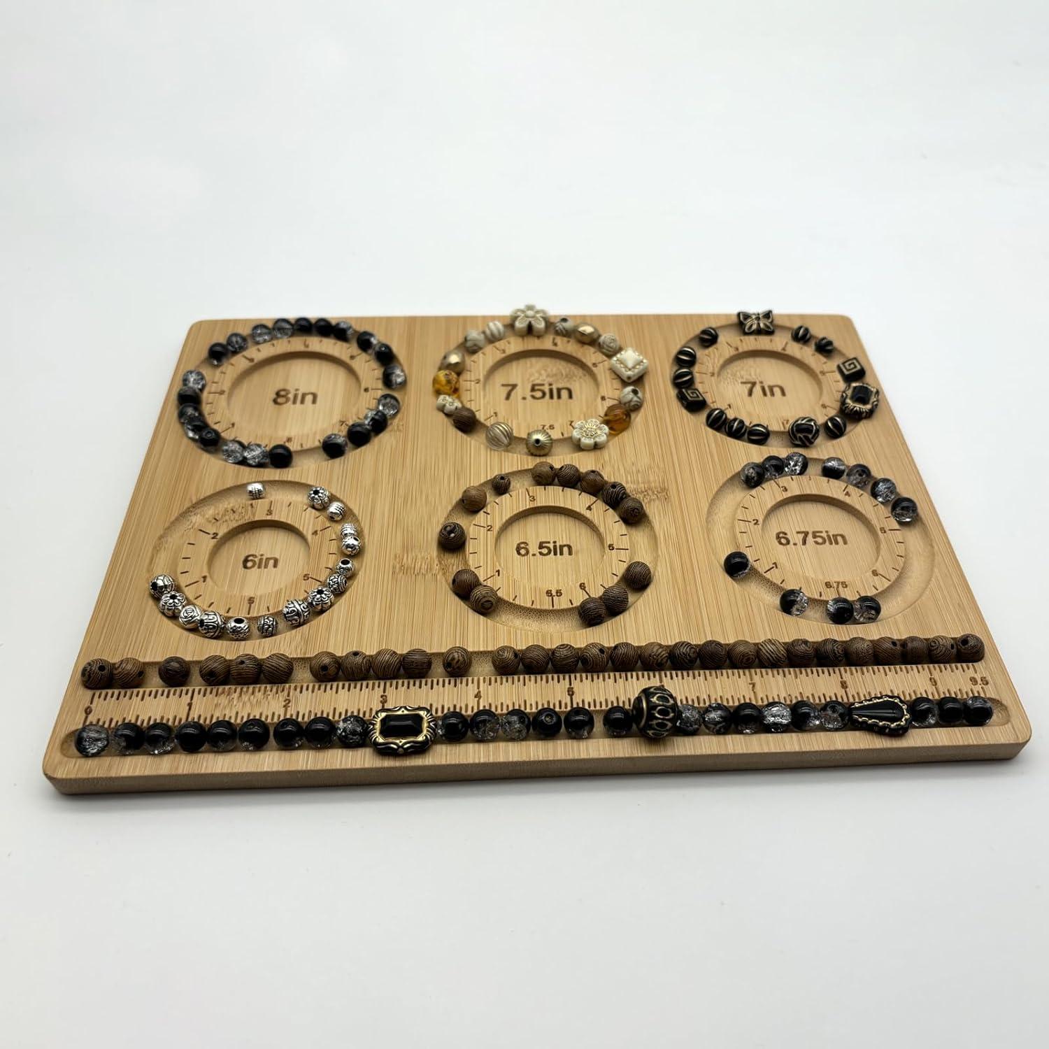 Tablero de cuentas NOAVAOL de bambú para joyería DIY 26x19cm