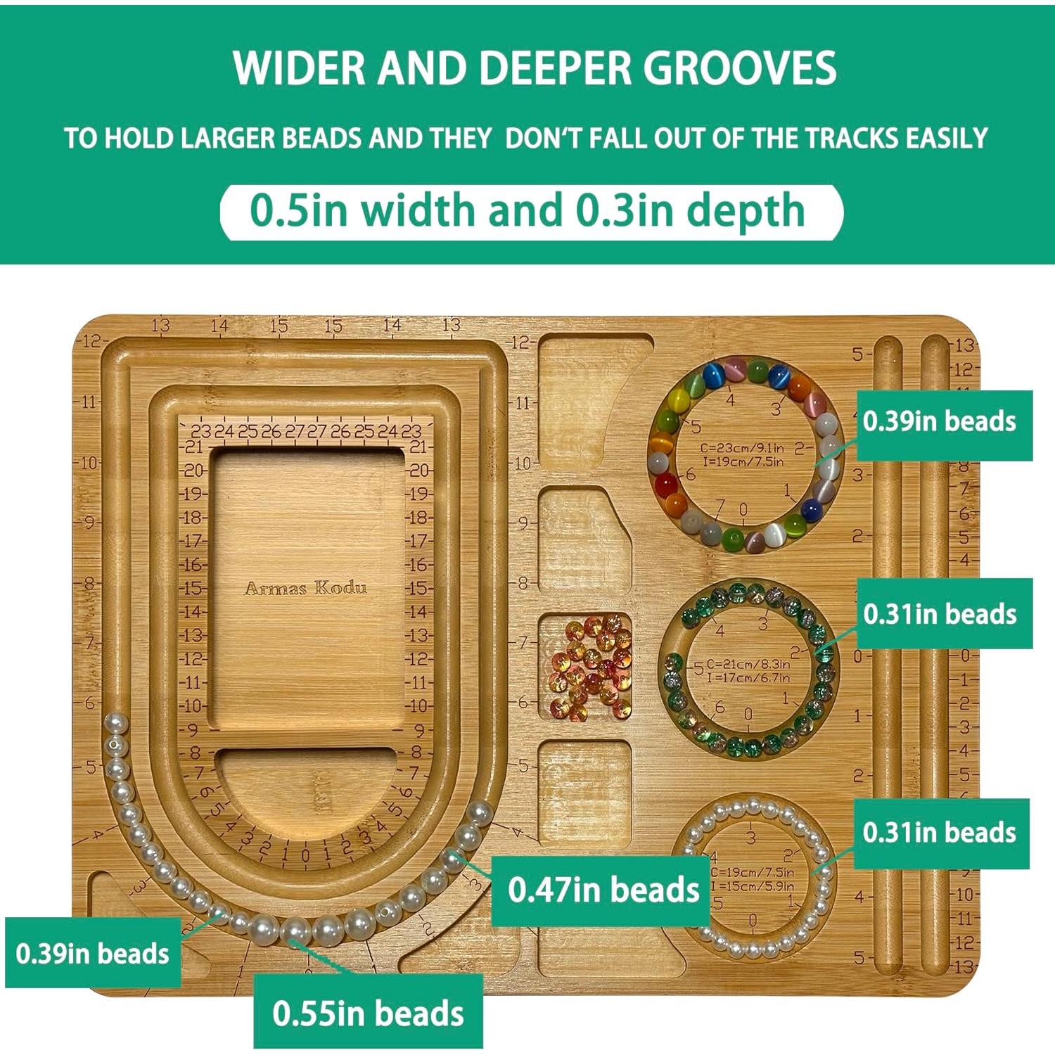 Tablero de cuentas de bambú Armas Kodu 39 x 29 cm para pulseras