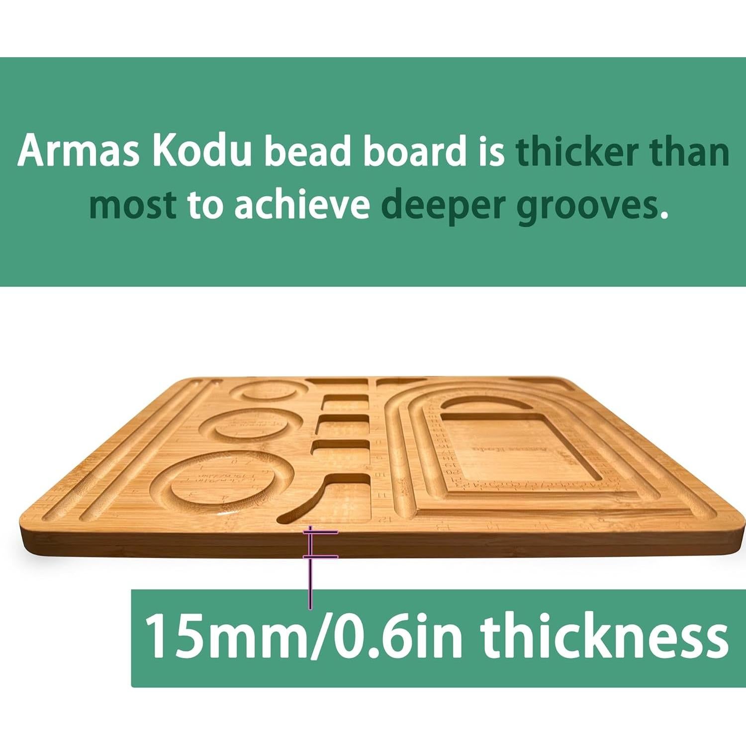 Tablero de cuentas de bambú Armas Kodu 39 x 29 cm para pulseras