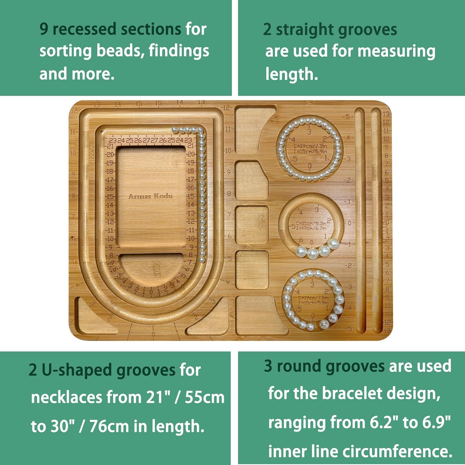 Tablero de cuentas de bambú Armas Kodu 39 x 29 cm para pulseras
