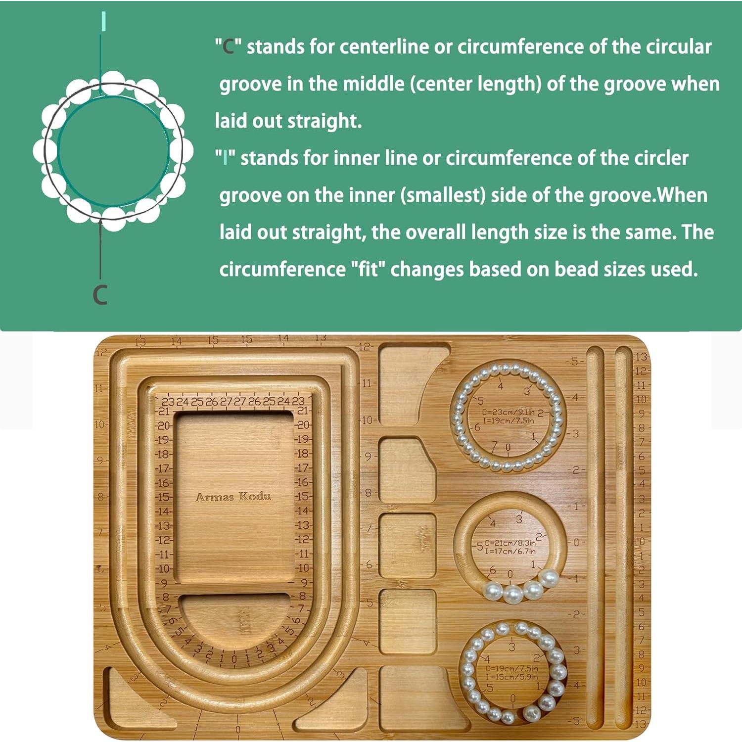 Tablero de cuentas de bambú Armas Kodu 39 x 29 cm para pulseras