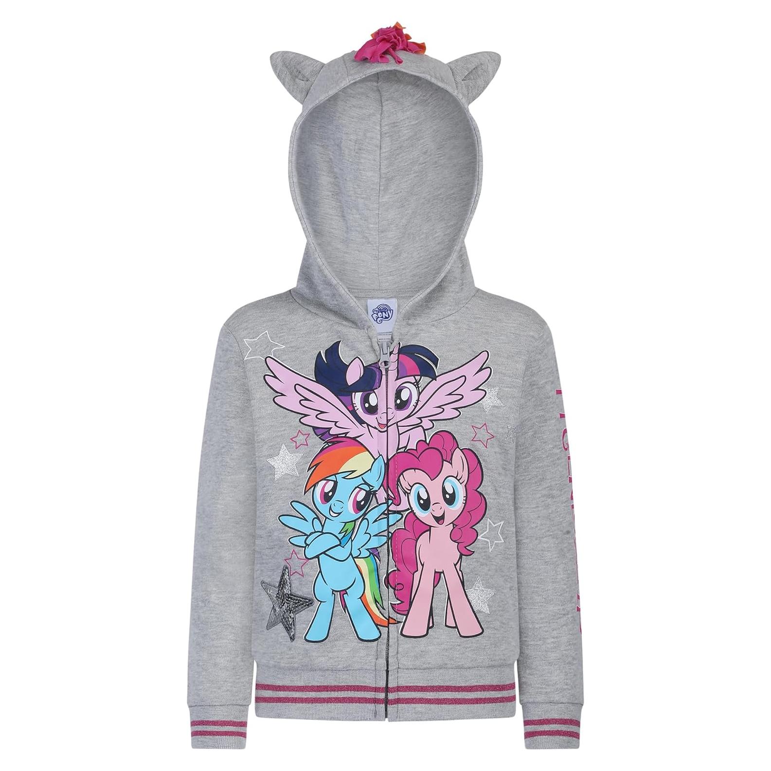 Sudadera Mi Pequeño Pony Gris con Cremallera y Orejas 2T
