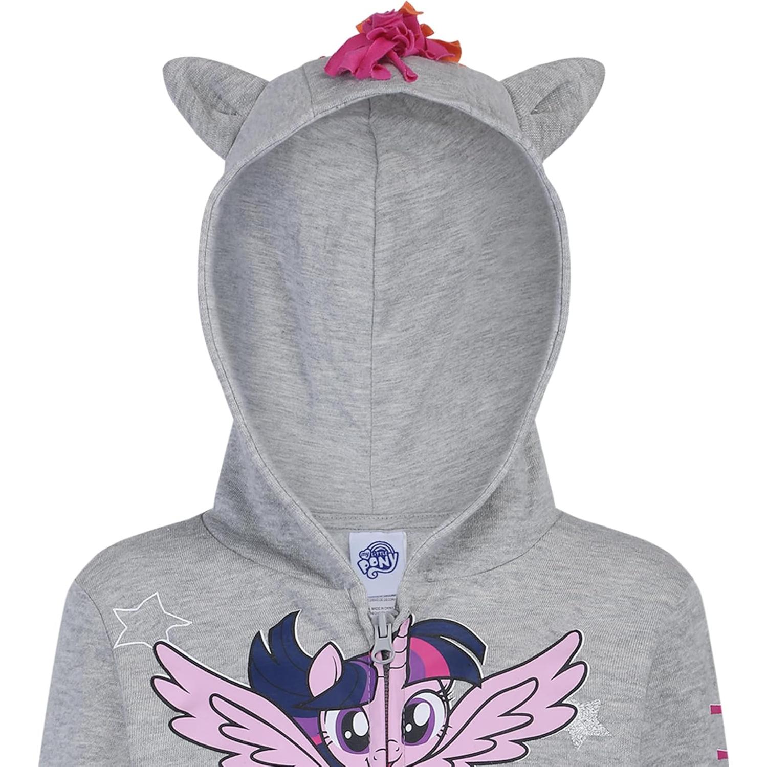 Sudadera Mi Pequeño Pony Gris con Cremallera y Orejas 2T