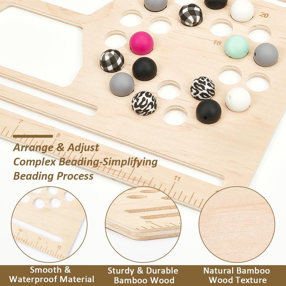 Tablero de Perlas de Madera BENECREAT 33x20 cm para Joyería DIY