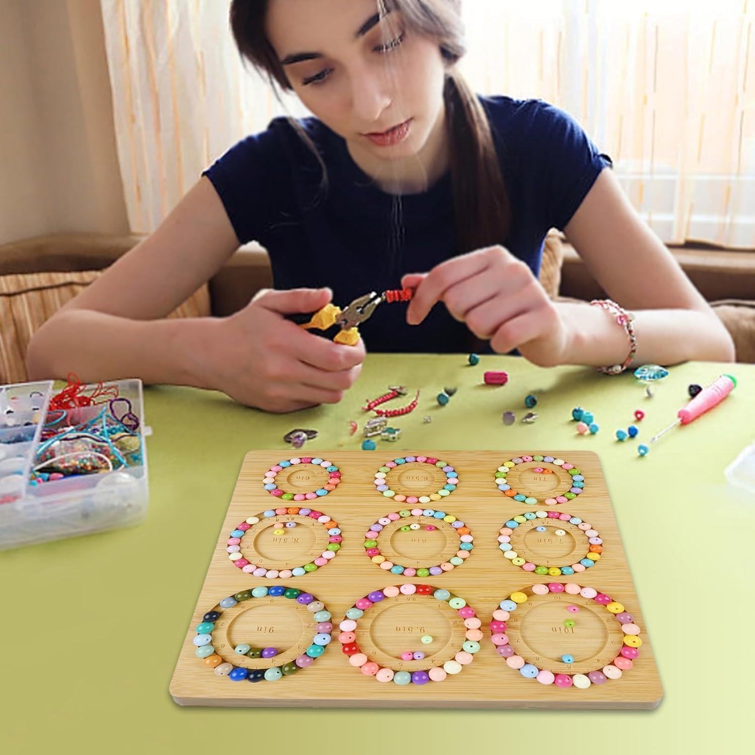 Tablero de cuentas Favonuovy para pulseras de madera 32x30 cm