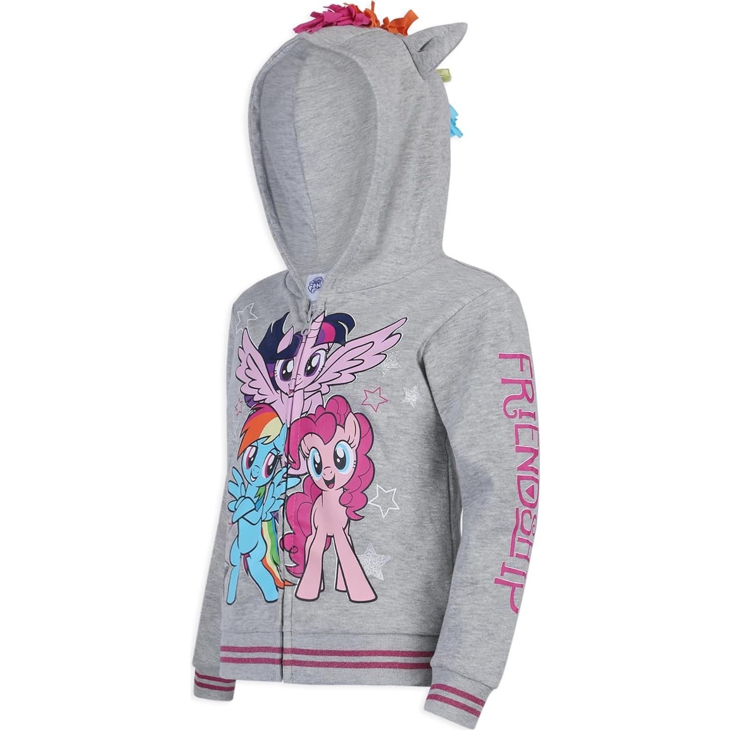 Sudadera Mi Pequeño Pony Gris con Cremallera y Orejas