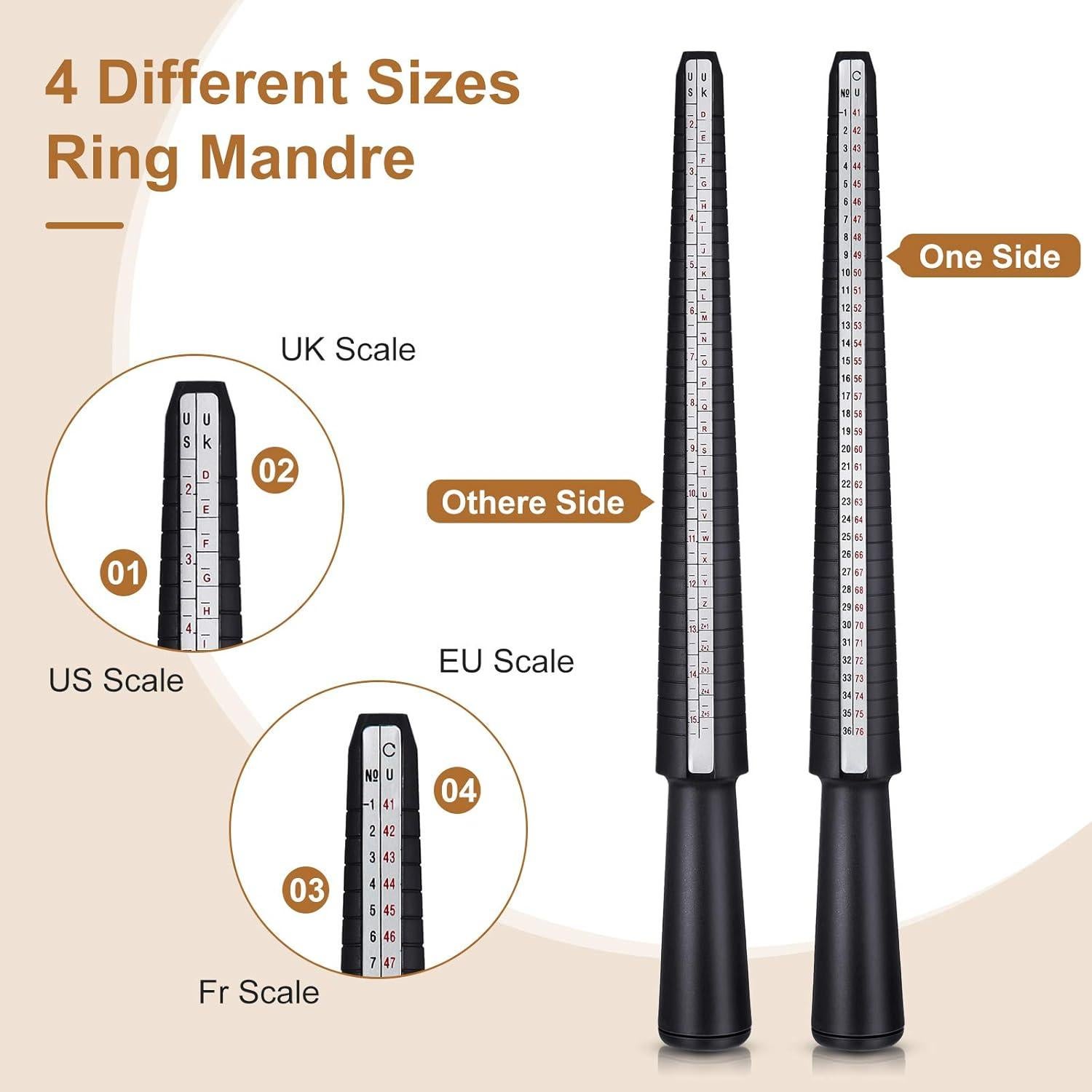 Juego de Mandril para Anillos Weewooday 11 Piezas con Medidor